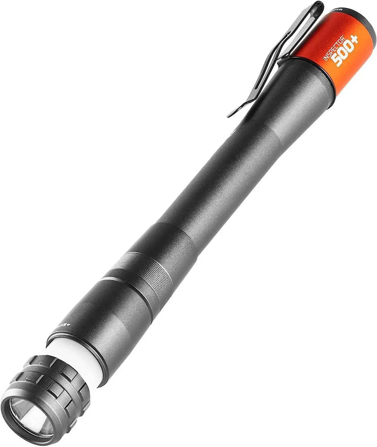 Main image of NEBO Inspector 500+ Pen Light, 500 Lumen LED Rechargeable Pocket Size Pen Flashlight with Steel Pocket Clip, USB Charging Cable, IPX7 Waterproof, and Magnetic Base, Gunmetal Gray