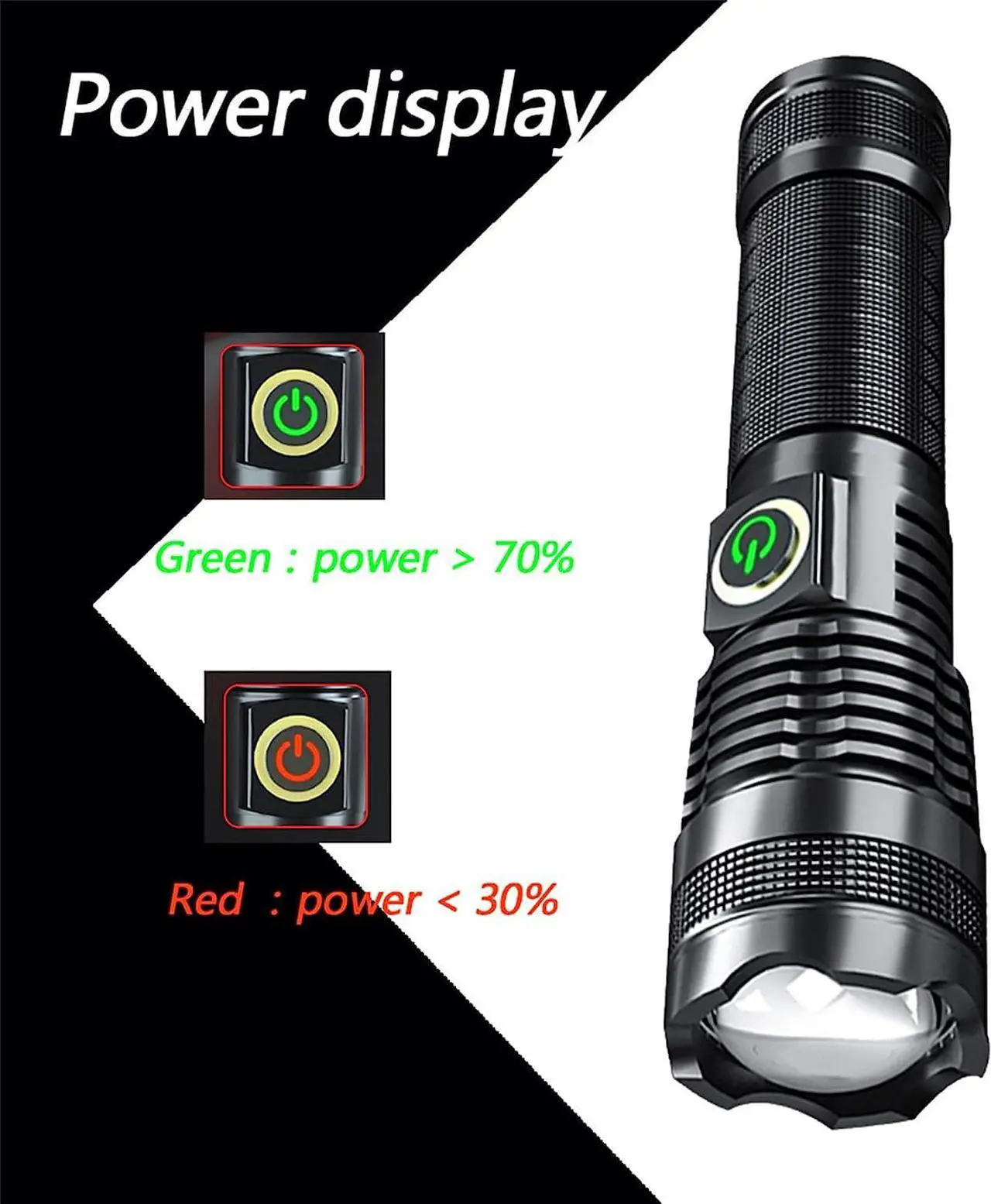 Alt view image 4 of 7 - 600000 Hign Lumen Handheld Flashlight Rechargeable LED Tactical Flashlight with 5 Modes Waterproof for Camping Hiking Outdoor Biking Emergency Self Defense