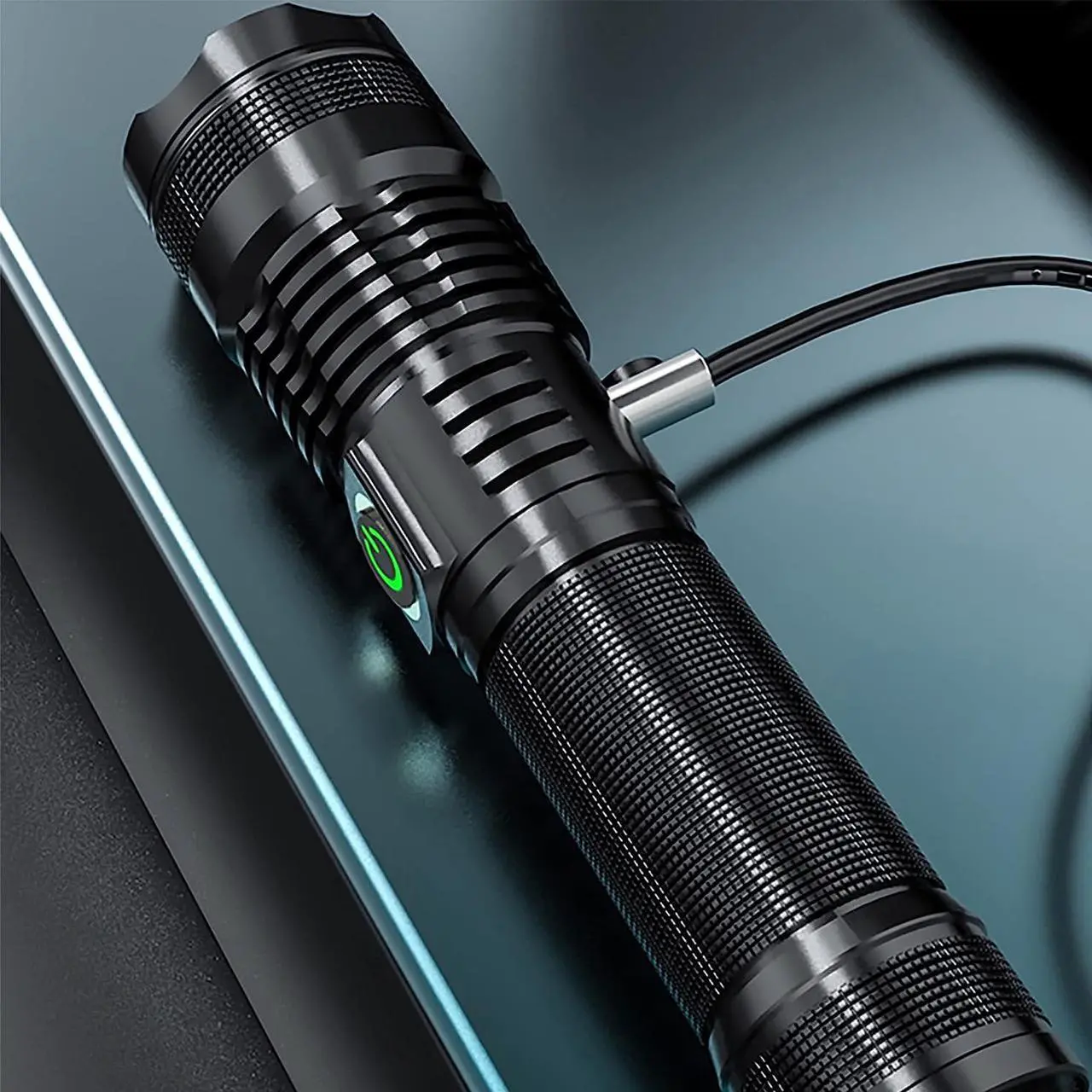 Alt view image 5 of 7 - 600000 Hign Lumen Handheld Flashlight Rechargeable LED Tactical Flashlight with 5 Modes Waterproof for Camping Hiking Outdoor Biking Emergency Self Defense