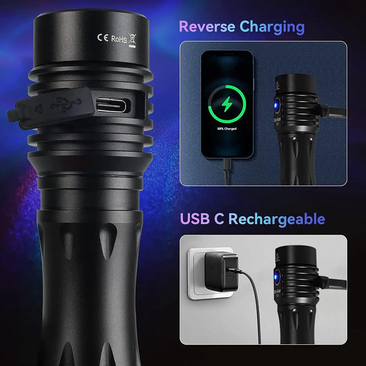 Alt view image 2 of 7 - wurkkos EDC Rechargeable Flashlights TS25 4000lm Flashlights High Lumens 4 * 519A LED Flashlight RGB Flashlight with Anduril 2.0 Pocket Flashlights Small Flashlights for Hiking(519A)