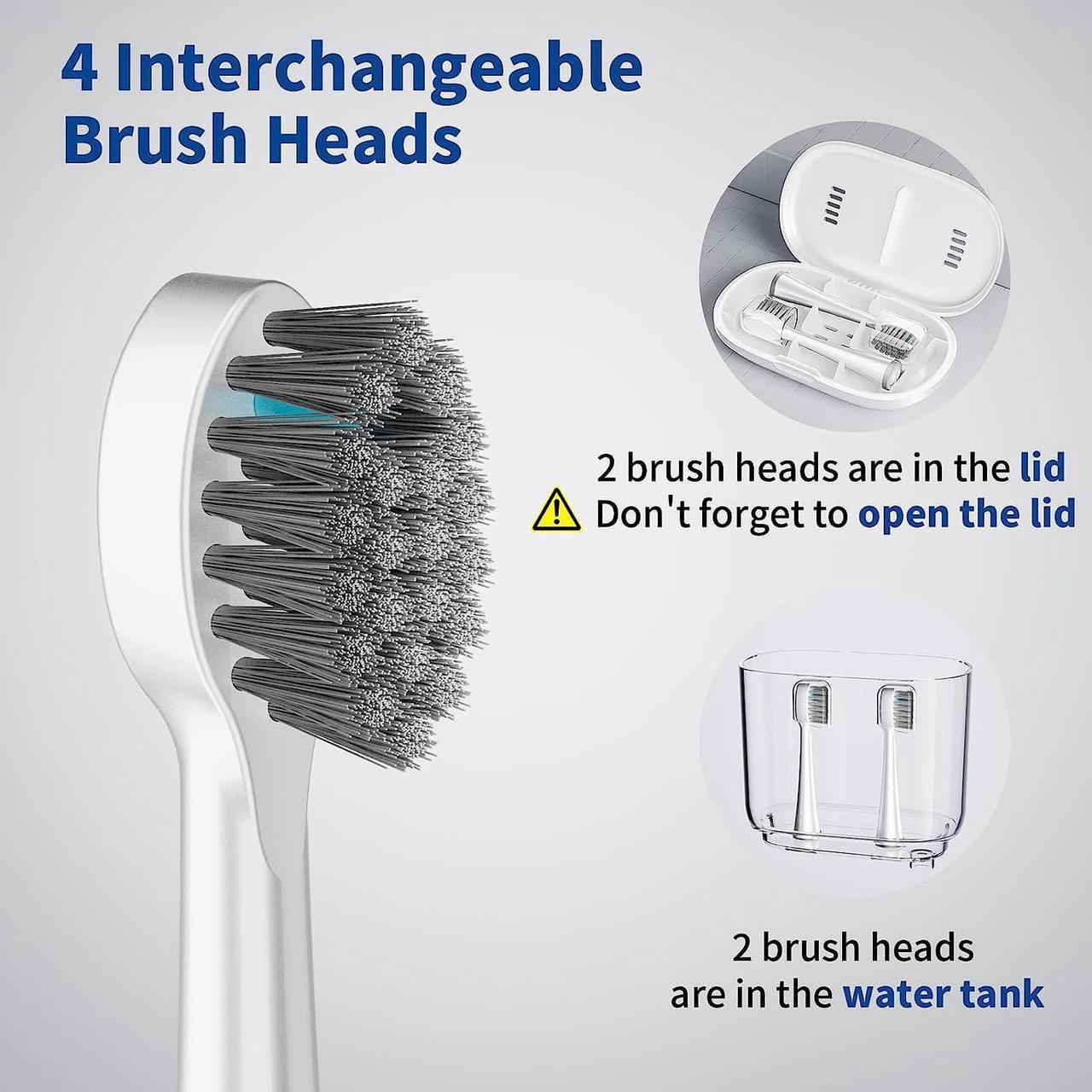 Alt view image 6 of 7 - Electric Toothbrush and Water Flosser Combo in One, 3 in1 Cordless Advanced Water Dental Flosser and Electric Toothbrush Combo 500ML Professional Flossing Toothbrush Rechargeable Teeth Cleaner Picks