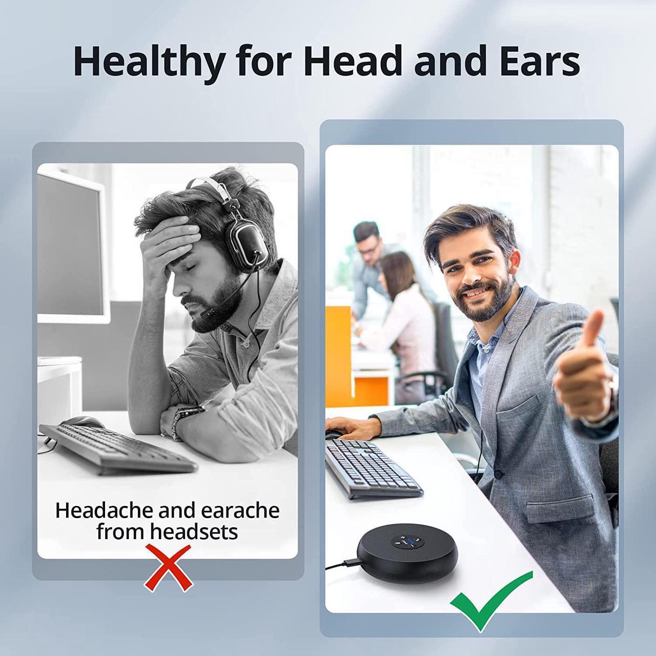 Alt view image 2 of 7 - EMEET USB Speakerphone, M1A Zoom Certified AI Mics 360°Voice Pickup USB Type C-A Plug&Play Computer Speakers with Microphone, Fast Mute Noise Reduction Echo Cancellation for 5-8 People for Zoom Teams