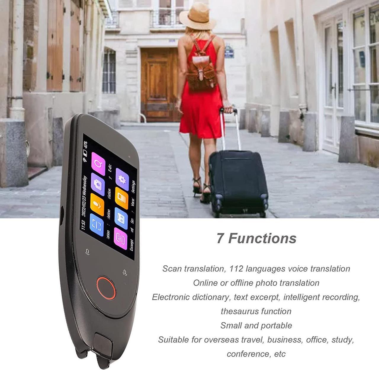 Alt view image 2 of 7 - Scanning Translation Pen, Smart Portable Voice Translation Device Support 112 Kinds of Online Voice Translation/Offline Translation/Photo Translation/Text Excerpt/Electronic Dictionary