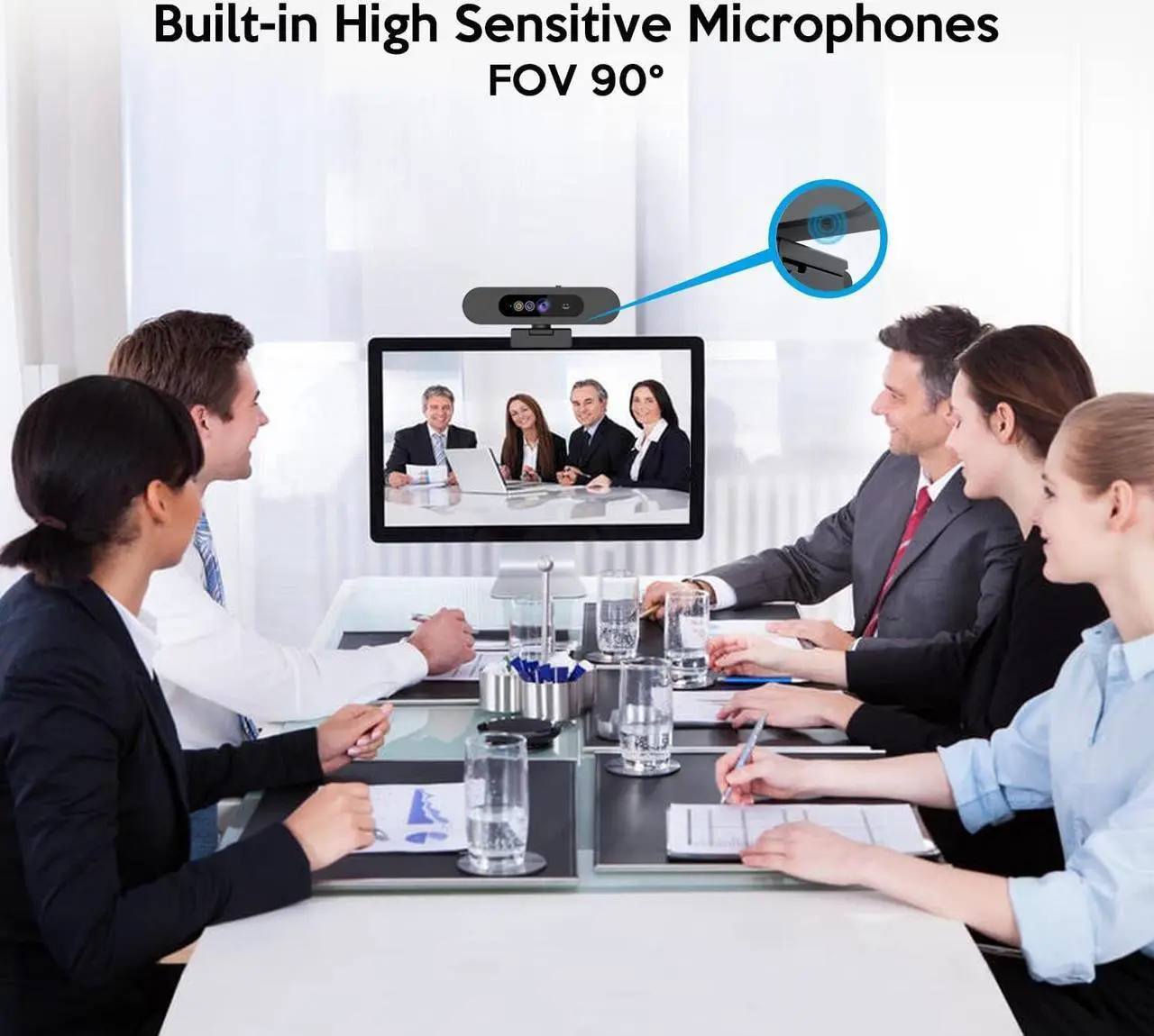 Alt view image 4 of 7 - TOALLIN 1080P Full HD Webcam for Windows Hello Face Login, IR Facial Recognition Camera, Windows Hello Compatible Webcam with Microphone, Computer Camera, Wide Angle View USB Webcam with Privacy Cover