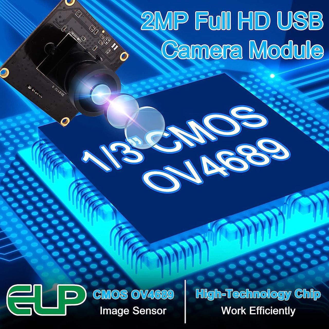 Alt view image 2 of 7 - ELP USB with Camera 2.9mm Wide Angle Lens 1080P Free Driver Camera Module,260FPS@360P 120FPS@720P 60FPS@1080P High Frame Webcam,USB Camera Linux Windows Android Mac Os