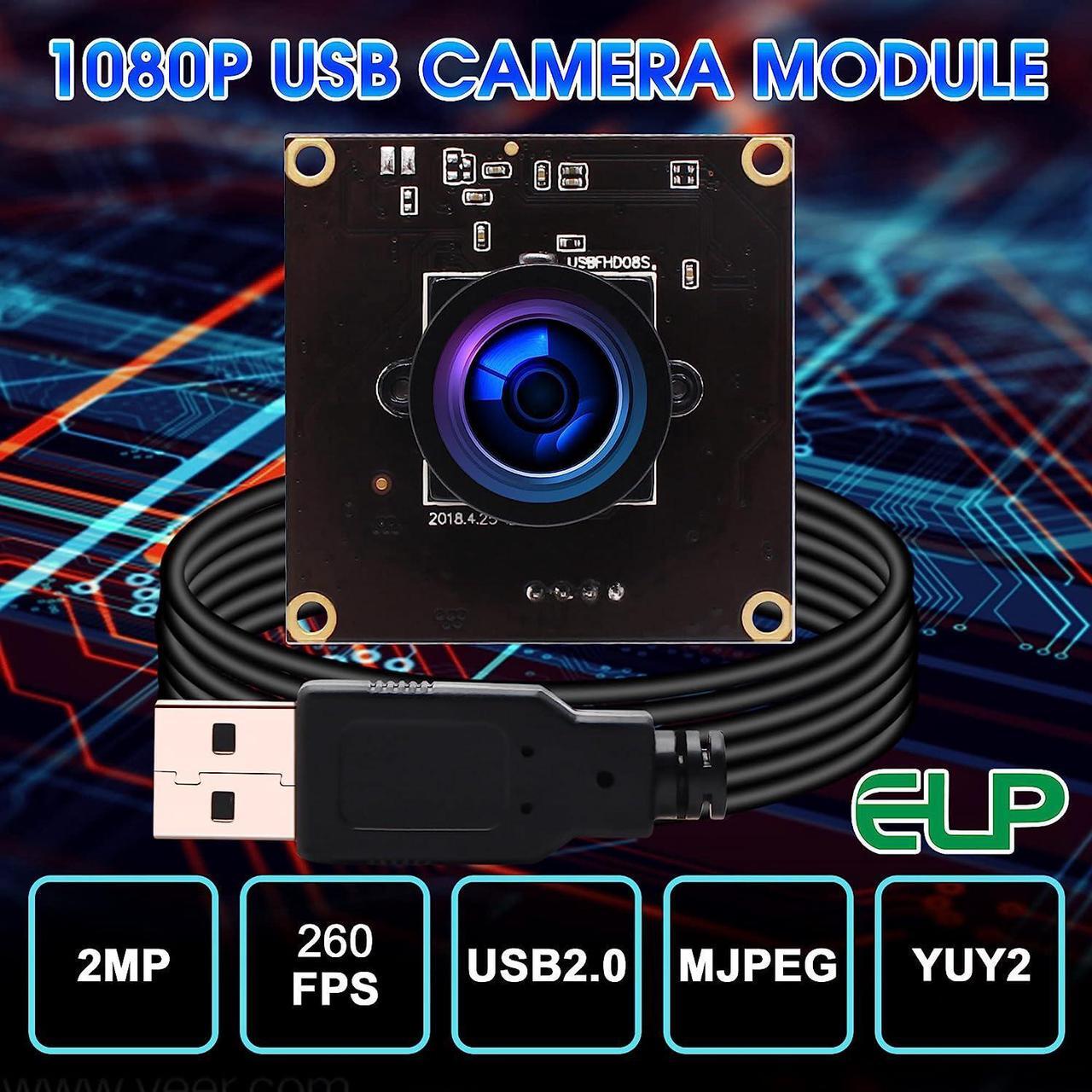 Alt view image 5 of 7 - ELP USB with Camera 2.9mm Wide Angle Lens 1080P Free Driver Camera Module,260FPS@360P 120FPS@720P 60FPS@1080P High Frame Webcam,USB Camera Linux Windows Android Mac Os