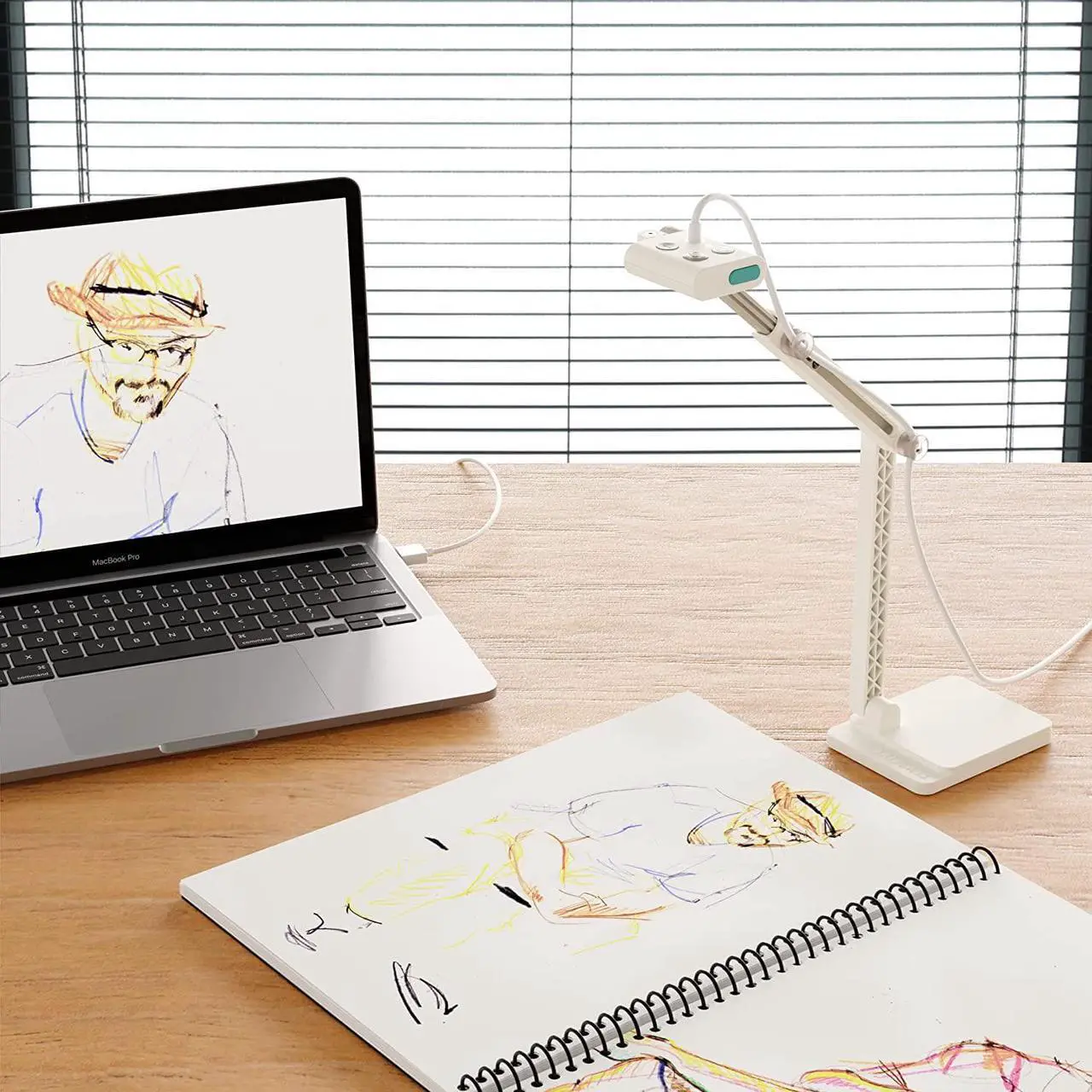 Main image of OKIOLABS OKIOCAM S2 USB 2-in-1 Document Camera and Webcam HD with Microphone for Classroom, Teaching, Online Learning, Tutoring, Doc Cam for Stop-Motion, with Type-C Adaptor, for PC/Mac/Chromebook