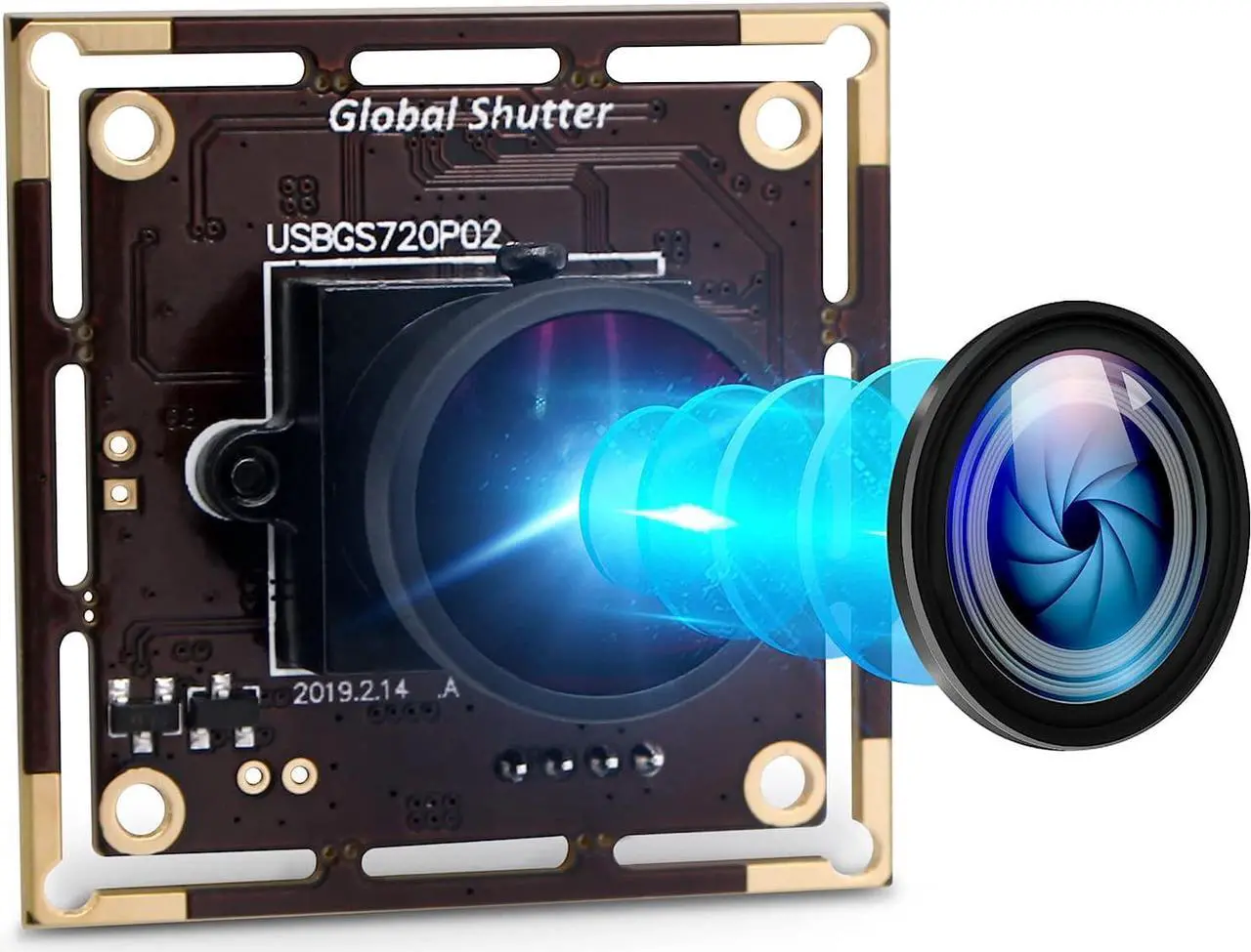 Main image of IFWATER 60fps Global Shutter USB Camera Module with 170Degree Fisheye No Distortion M12 Color Lens,720P High Speed Aptina AR0144 Camera Industrial Embedded Camera for Jetson Nano,Laptop,Raspberry Pi