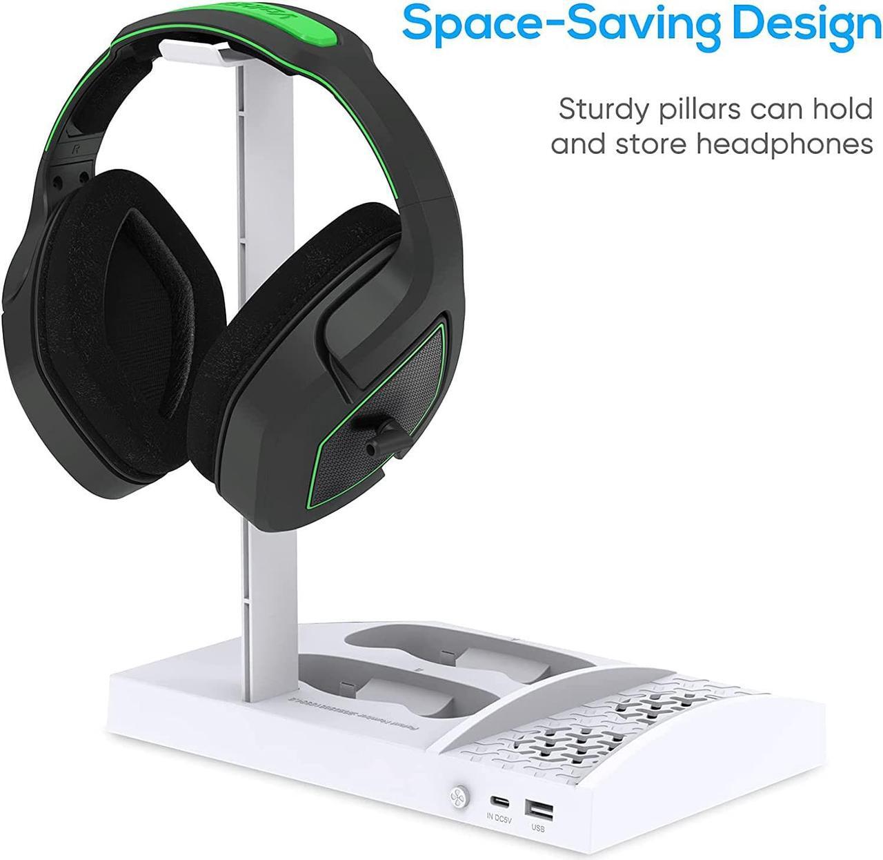 Alt view image 6 of 6 - Cooling Fan Stand Compatible with Xbox Series S with 1400mAh Rechargeable Battery Pack, YUANHOT Vertical Charging Station Dock Accessories with Controller Charger Port & Cooler System for XSS - White