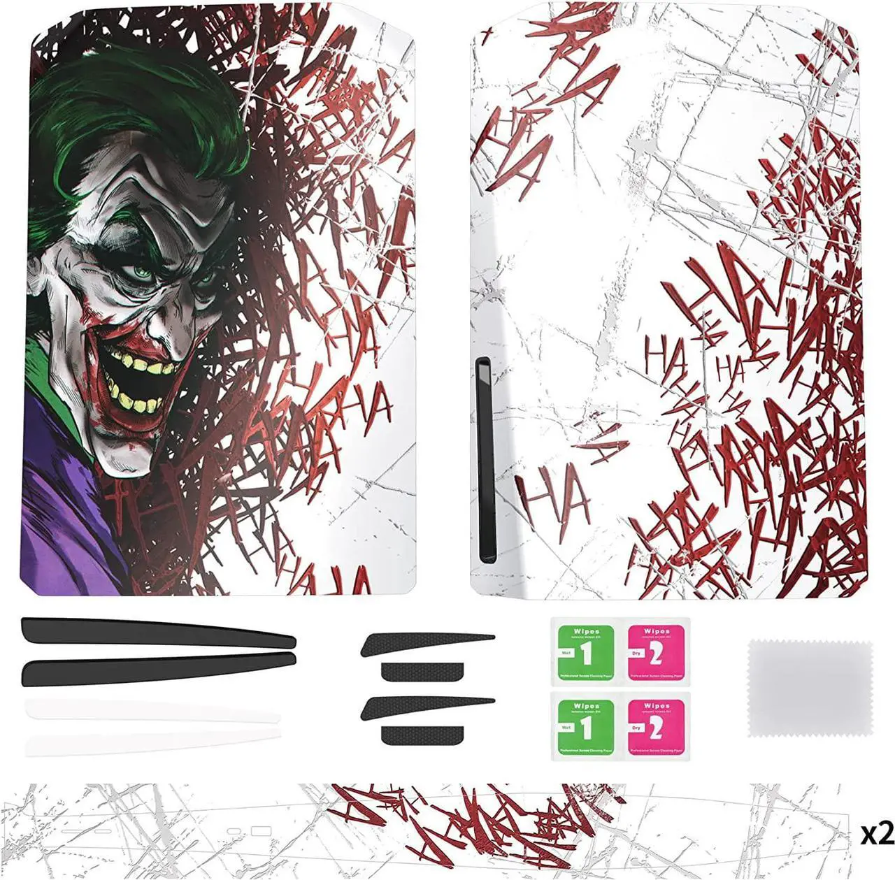 Alt view image 2 of 7 - eXtremeRate eXcover Clown HAHAHA Top Bottom Cover Compatible with ps5 Console Disc Edition, Replacement Faceplate Backplate Shell Skin Compatible with ps5 Console Disc Version - Console NOT Included