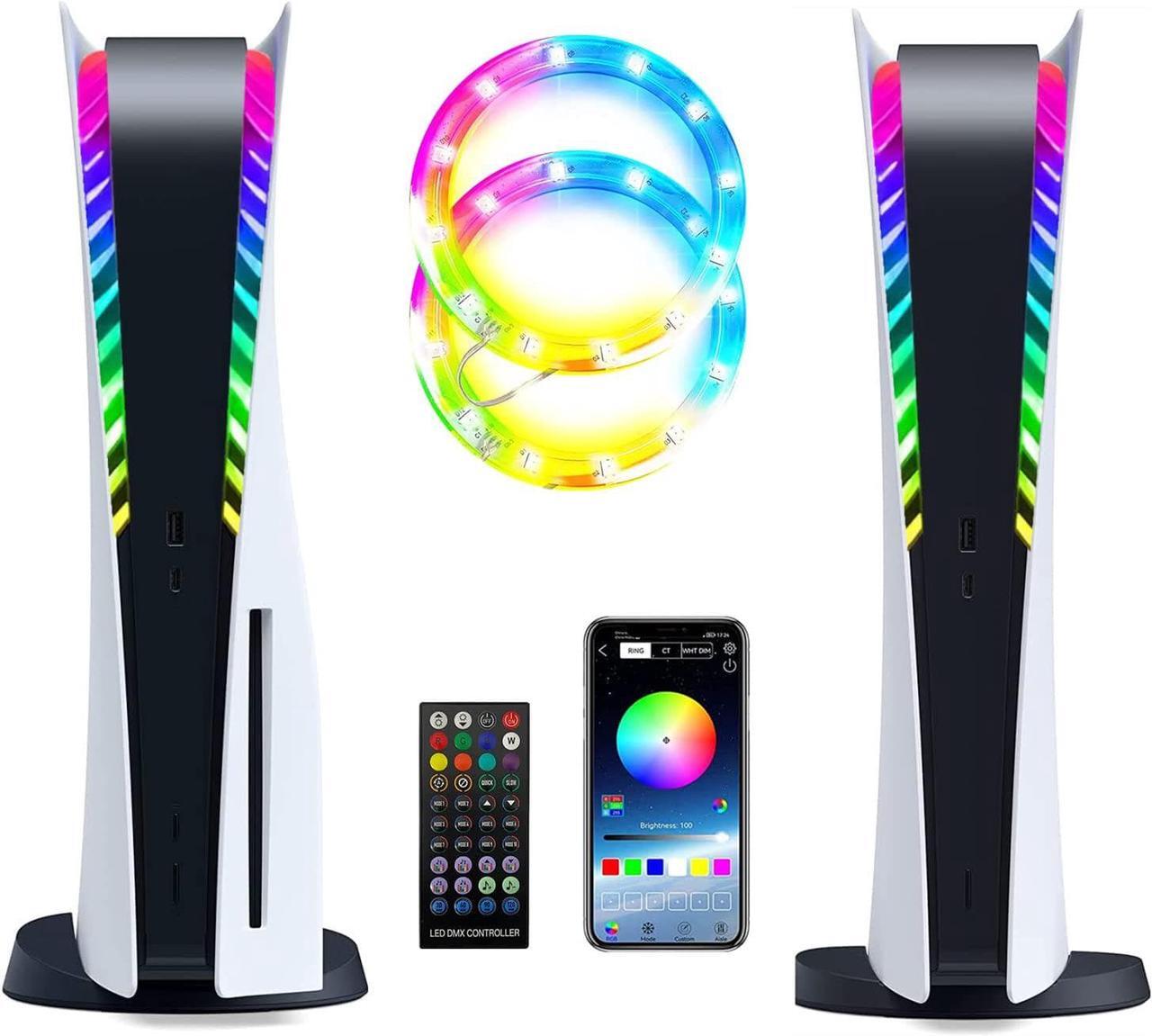 Main image of IMOFEE RGB LED Light Strip for PS5 Console Playstation 5 Accessories, Music Sync with 8 Colors 400+ Lighting Effects, DIY Decoration for PS5 Assecories Control Methods(USB/APP/IR Remote)
