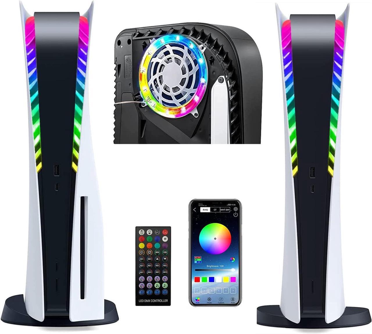 Alt view image 3 of 7 - IMOFEE RGB LED Light Strip for PS5 Console Playstation 5 Accessories, Music Sync with 8 Colors 400+ Lighting Effects, DIY Decoration for PS5 Assecories Control Methods(USB/APP/IR Remote)