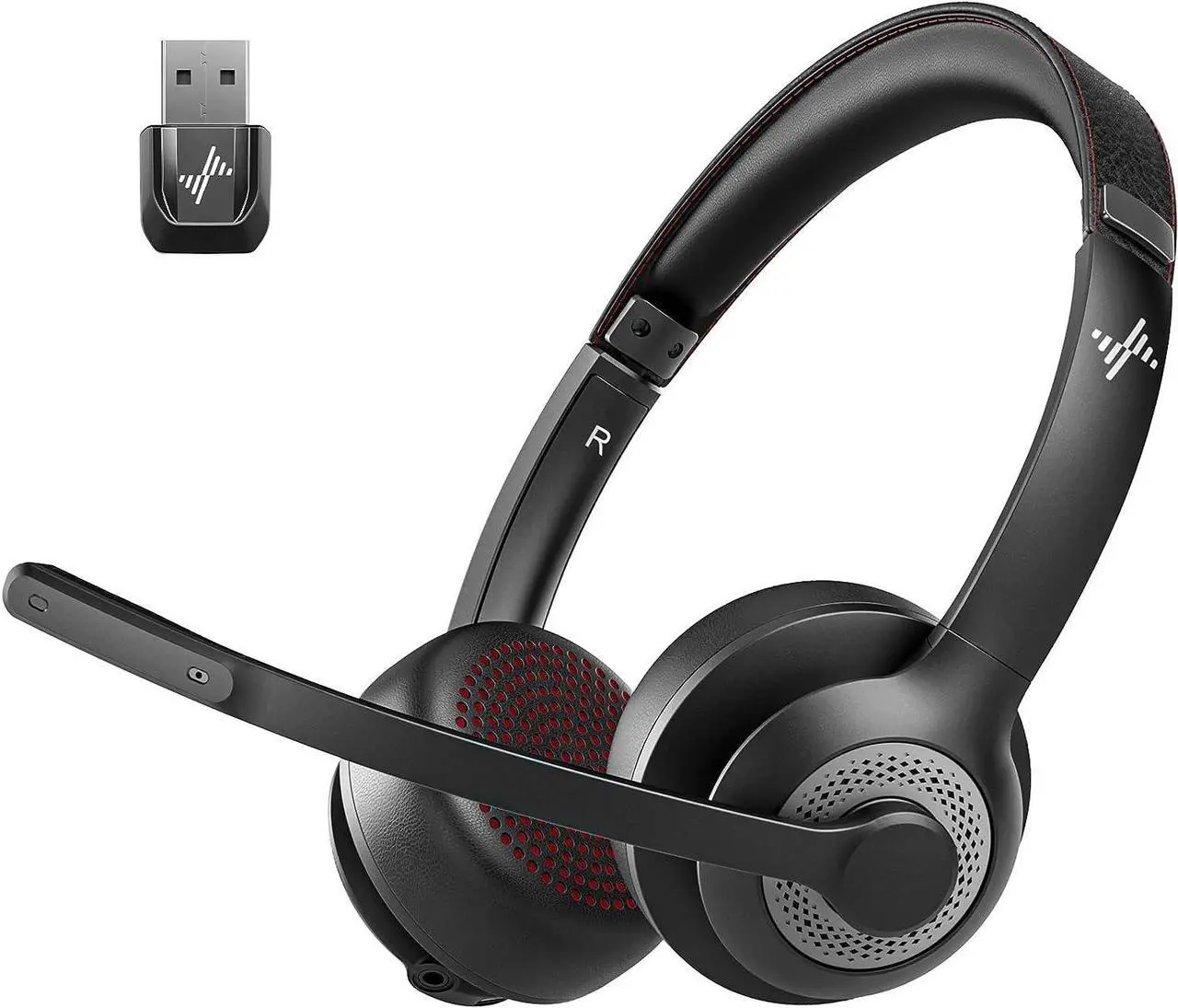Main image of Wireless Headset with AI Noise Cancelling Microphone Bluetooth Headset - Bluetooth V5.2 Headphones with USB Dongle & Mic Mute for Computer/Laptop/PC/iPhone/Android/Cell Phones/Zoom/Ms Teams/Skype