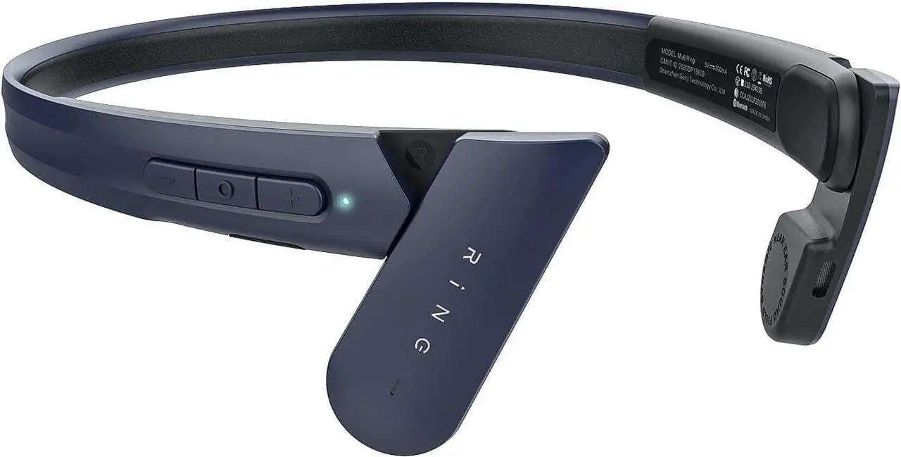 Main image of Mu6 Open-Ear Headphones Air Conduction Wireless Bluetooth Earphones for Cycling Workouts Running - 120° Adjustable Lightweight Painless Wearing -Bone Conduction Headphones Alternatives