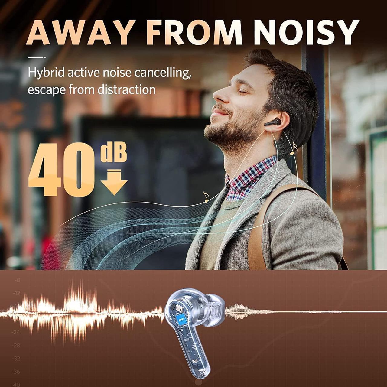 Alt view image 3 of 7 - EarFun Air Pro 2 Wireless Earbuds, [2023 Version] Hybrid Active Noise Cancelling Wireless Earphones, Bluetooth 5.2 Headphones with 6 Mics, in-Ear Detection, App for Custom EQ, Wireless Charging, 34Hrs