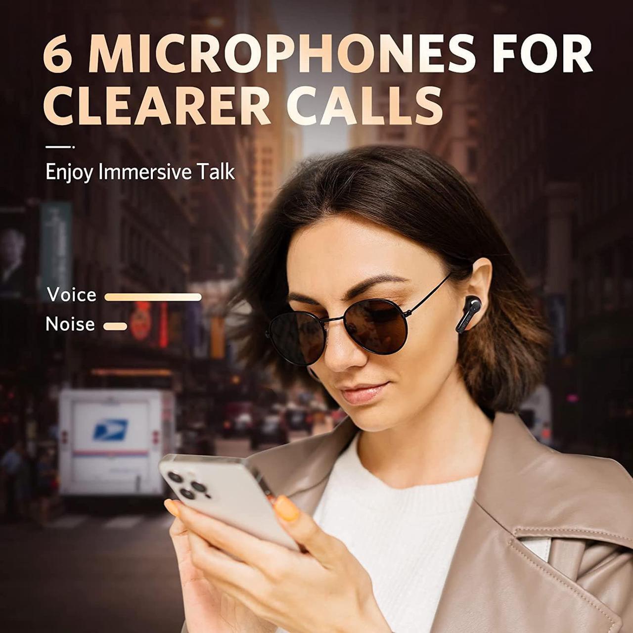 Alt view image 4 of 7 - EarFun Air Pro 2 Wireless Earbuds, [2023 Version] Hybrid Active Noise Cancelling Wireless Earphones, Bluetooth 5.2 Headphones with 6 Mics, in-Ear Detection, App for Custom EQ, Wireless Charging, 34Hrs