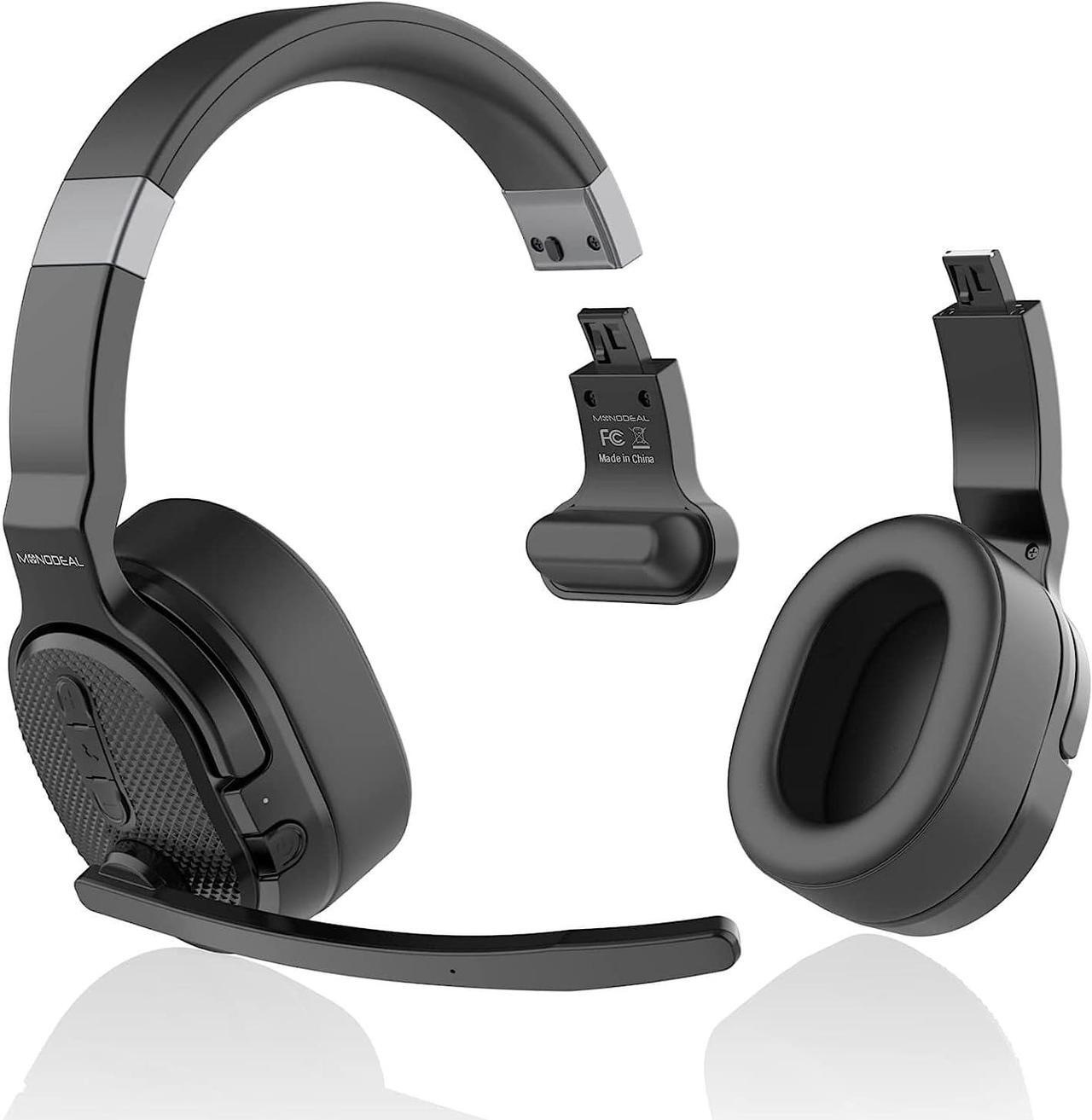 Main image of MONODEAL Trucker Bluetooth Headset, Bluetooth Headset with Microphone Noise Canceling(ENC) Dual Mic & Mute Button, 3 EQ Music Modes, Single and Dual Ear Wireless Headphones for Office Home Work