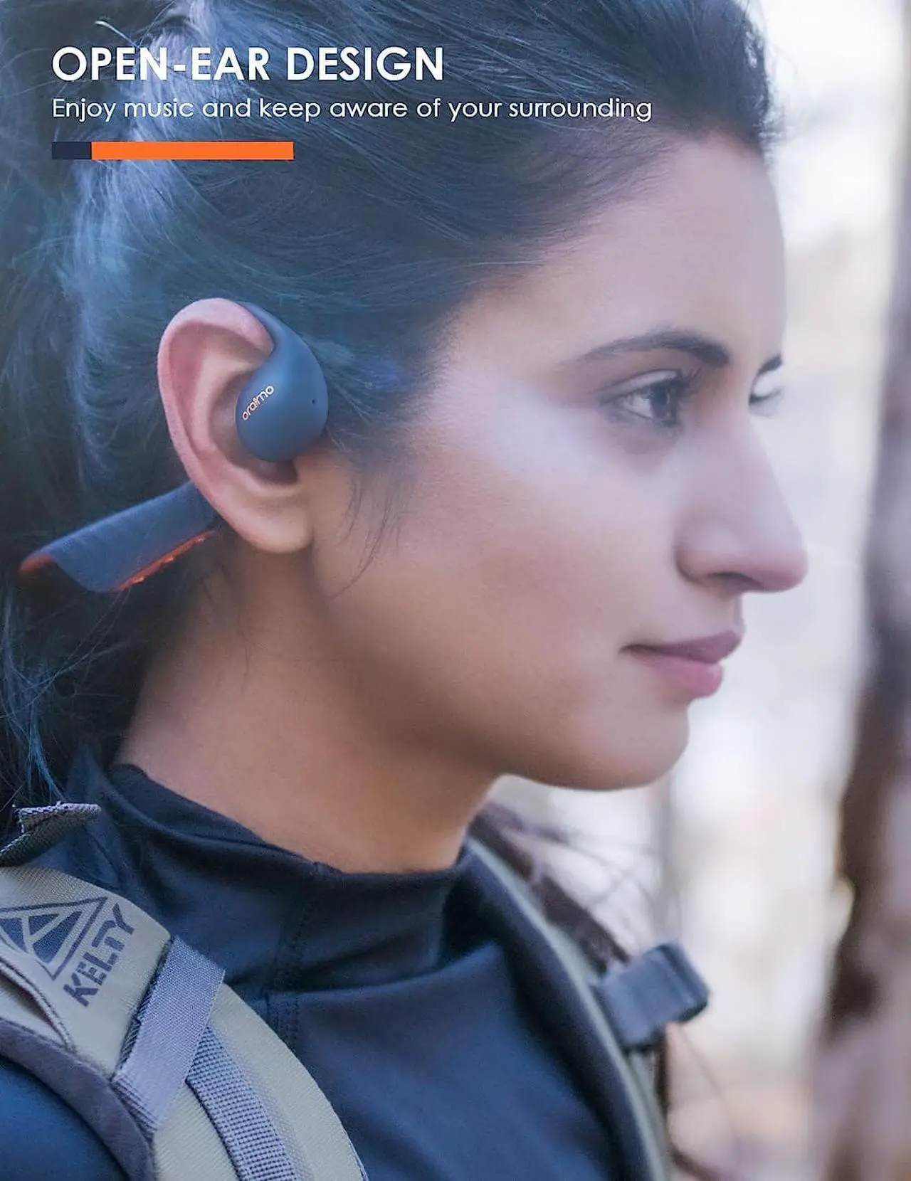 Alt view image 2 of 7 - Oraimo Open Ear Headphones, Wireless Earbuds for Android & iPhone, Open Ear Earbuds, Built-in Mic,Sweat/Splash Proof, 16 Hrs Music Play, for Running Cycling Climbing with Deep Base