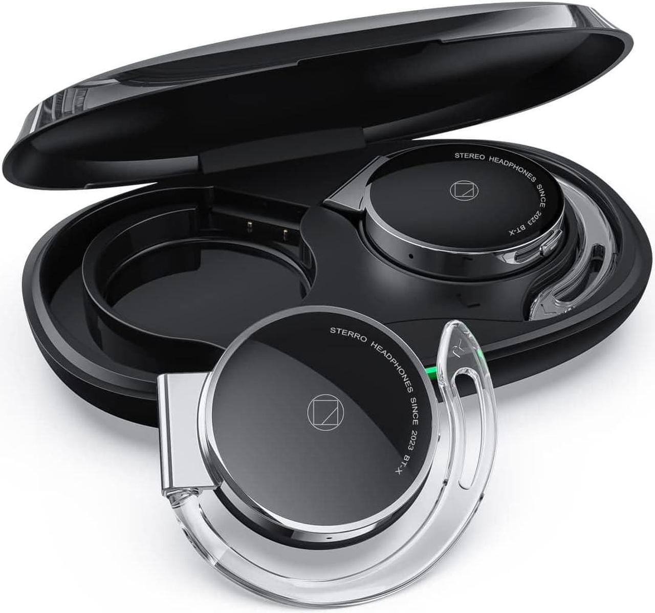 Main image of Clip on Headphones Bluetooth V5.3, Open Ear Earphones Wireless with Earhooks, Ear Clip On-Ear Headphones, Sports Headset Bluetooth with 4 Microphones, Noising Cancelling/Long Battery Life(Black)