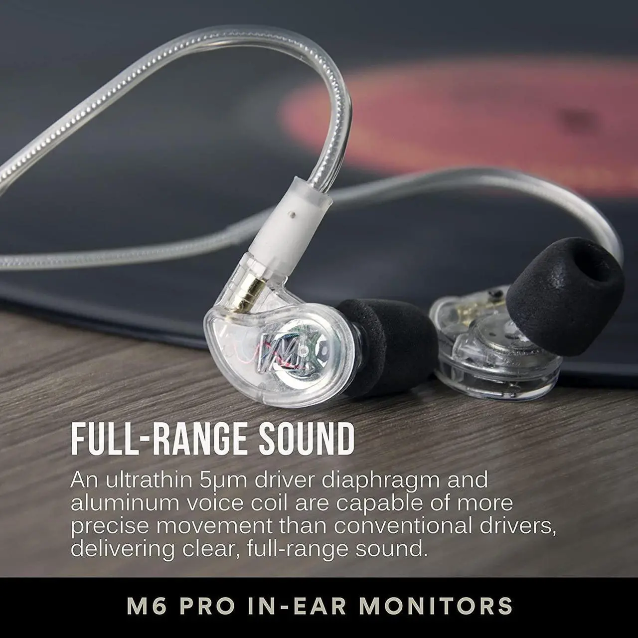 Alt view image 5 of 7 - M6 PRO Musicians In-Ear Monitors Wired + Wireless Combo Pack: includes stereo audio cable and Bluetooth audio adapter (Black) (CMB-M6PROBT-BK)