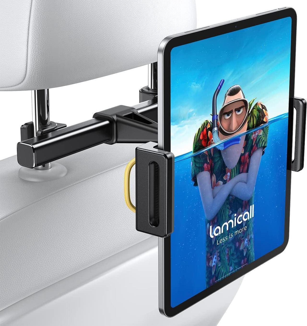 Main image of Car Tablet Headrest Holder - Car Back Seat Headrest Tablet Mount Stand for Kids Road Trip Essentials Compatible with 2024 iPad Pro 11/13 Air Mini Galaxy Tab 4.7-13 Tablet Black