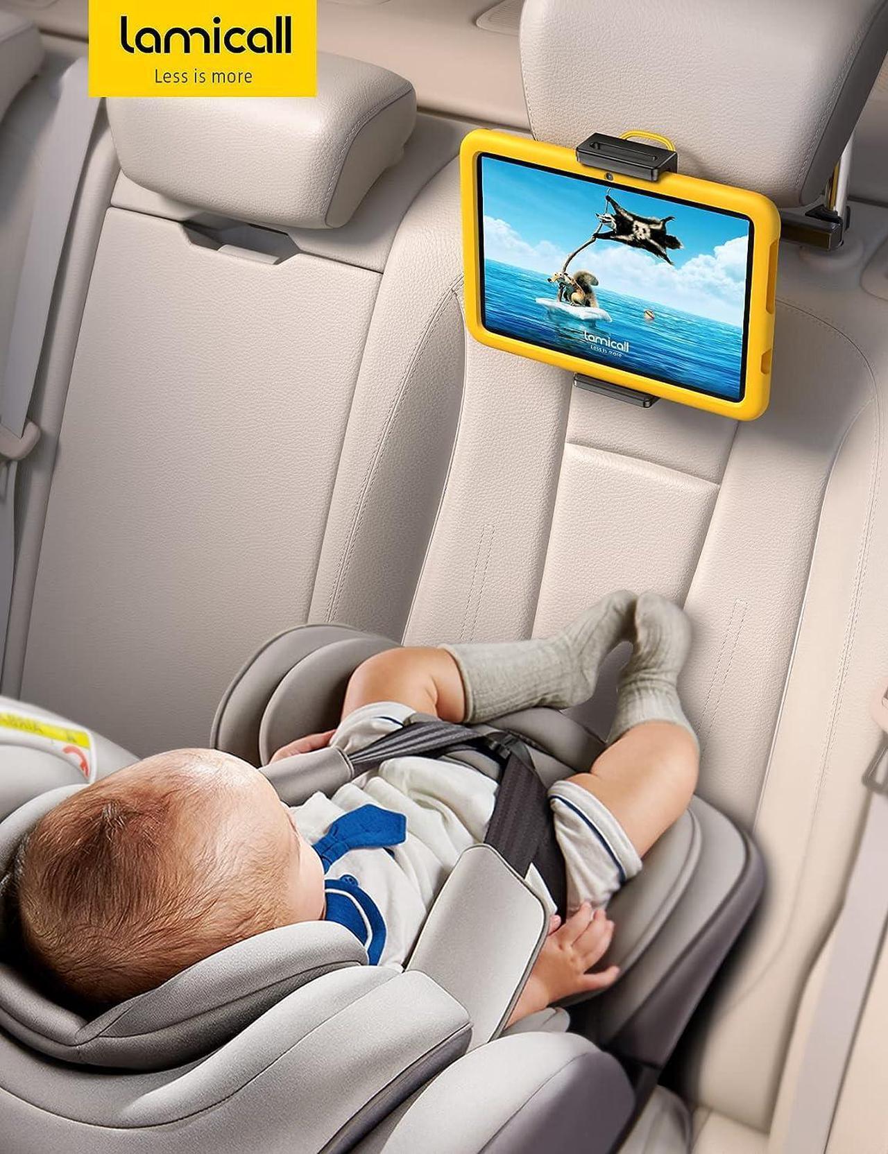 Alt view image 7 of 7 - Car Tablet Headrest Holder - Car Back Seat Headrest Tablet Mount Stand for Kids Road Trip Essentials Compatible with 2024 iPad Pro 11/13 Air Mini Galaxy Tab 4.7-13 Tablet Black
