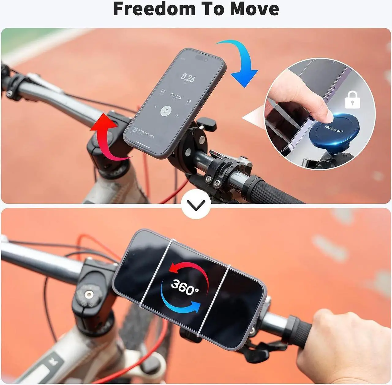 Alt view image 5 of 7 - Phone Holder Mount Magnetic Accessories: Fitness Equipment Gym Motorcycle Handlebar, Exercise Bike, Treadmill, Stroller, Cart, for Magsafe iPhone 16 15 14 13 12 Plus Pro Max & All Phone Stand Clamp