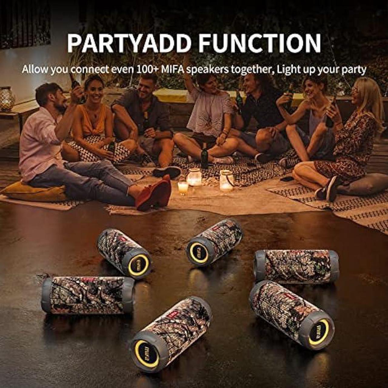 Alt view image 5 of 6 - MIFA WildRod Portable Bluetooth Speaker with Lights, Micro SD Card Slot, 30W, Camouflage