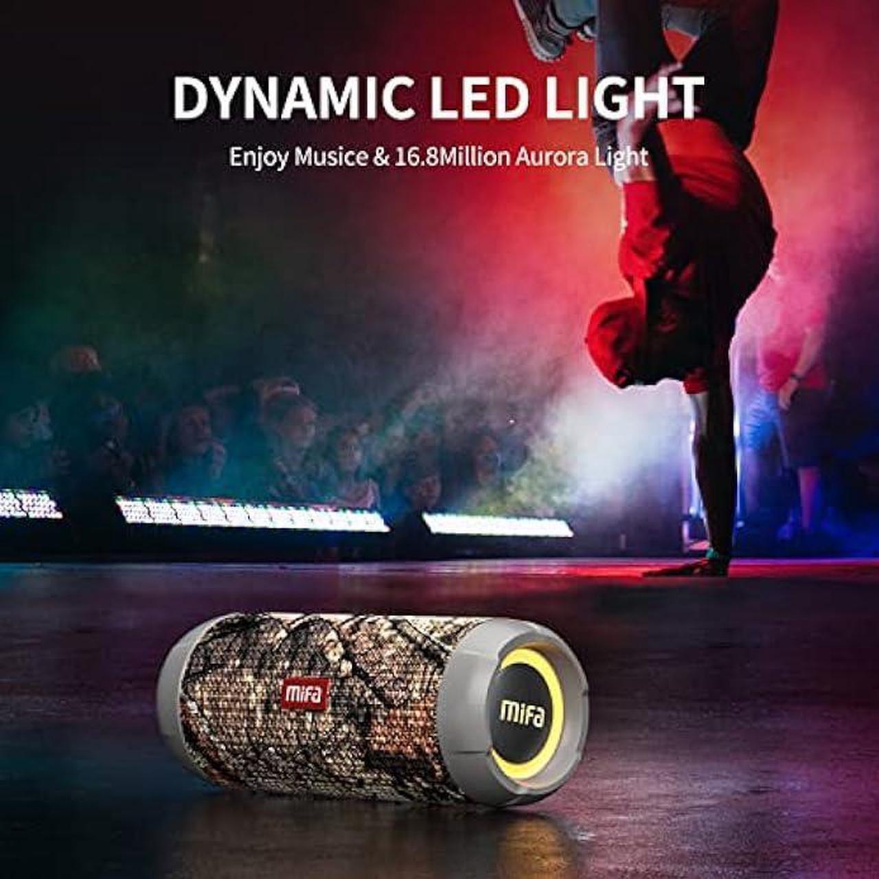 Alt view image 6 of 6 - MIFA WildRod Portable Bluetooth Speaker with Lights, Micro SD Card Slot, 30W, Camouflage