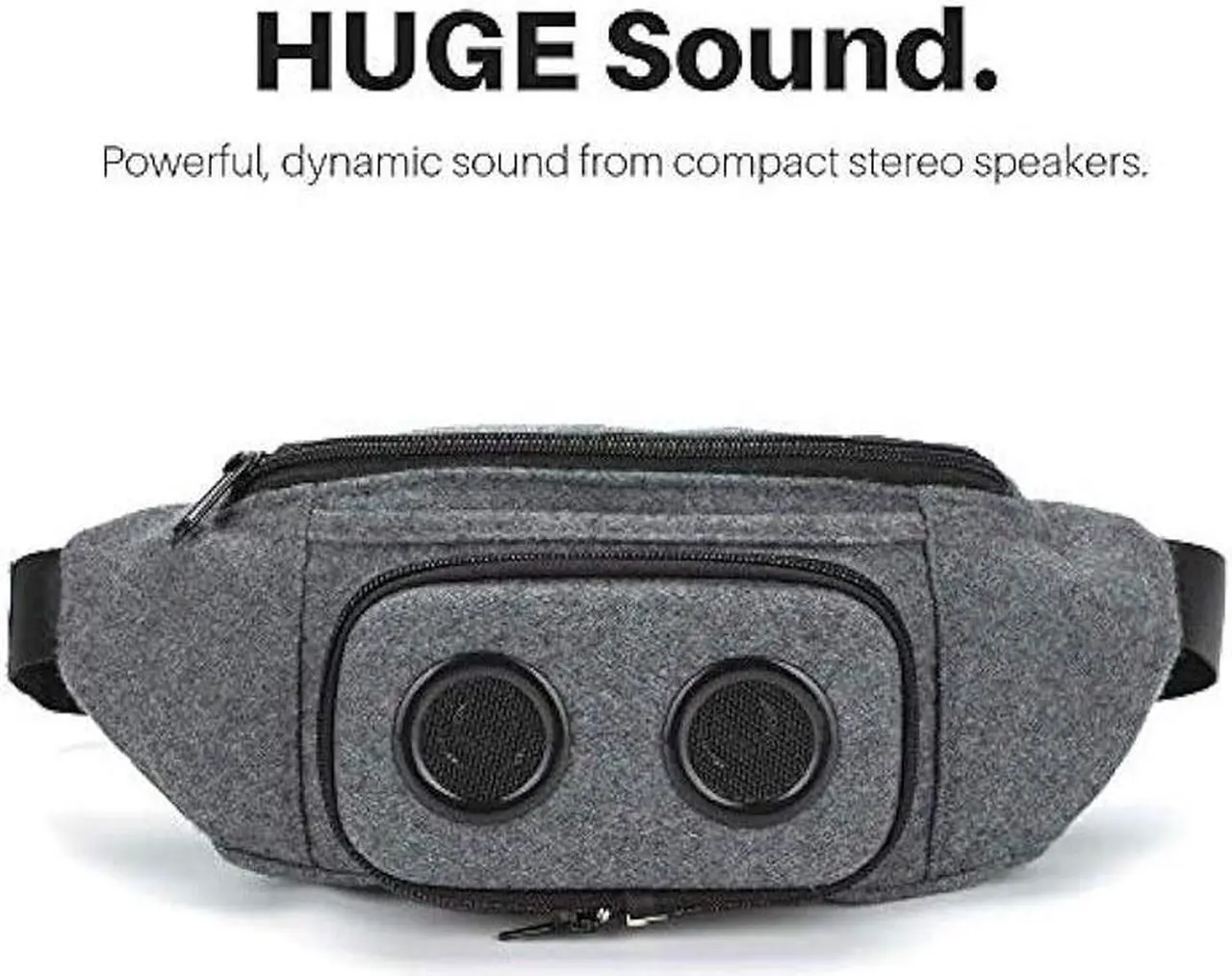 Alt view image 2 of 6 - Fannypack with Speakers. Bluetooth Fanny Pack for Parties/Festivals/Raves/Beach/Boats. Rechargeable, Works with iPhone & Android. (Grey, 2023 Edition)