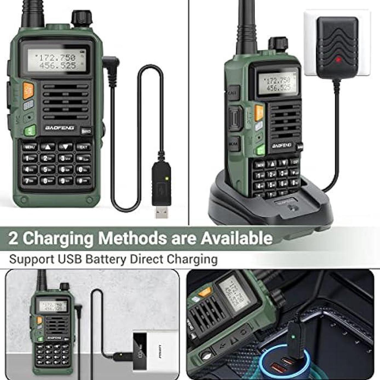 Alt view image 3 of 7 - BaoFeng UV-S9 Plus 8W High Power Tri-Power Portable Two Way Radio with Extra 2200 mAh Battery,USB Charger Cable,Programming Cable,Speaker Mic,18.8inch Tactical Antenna