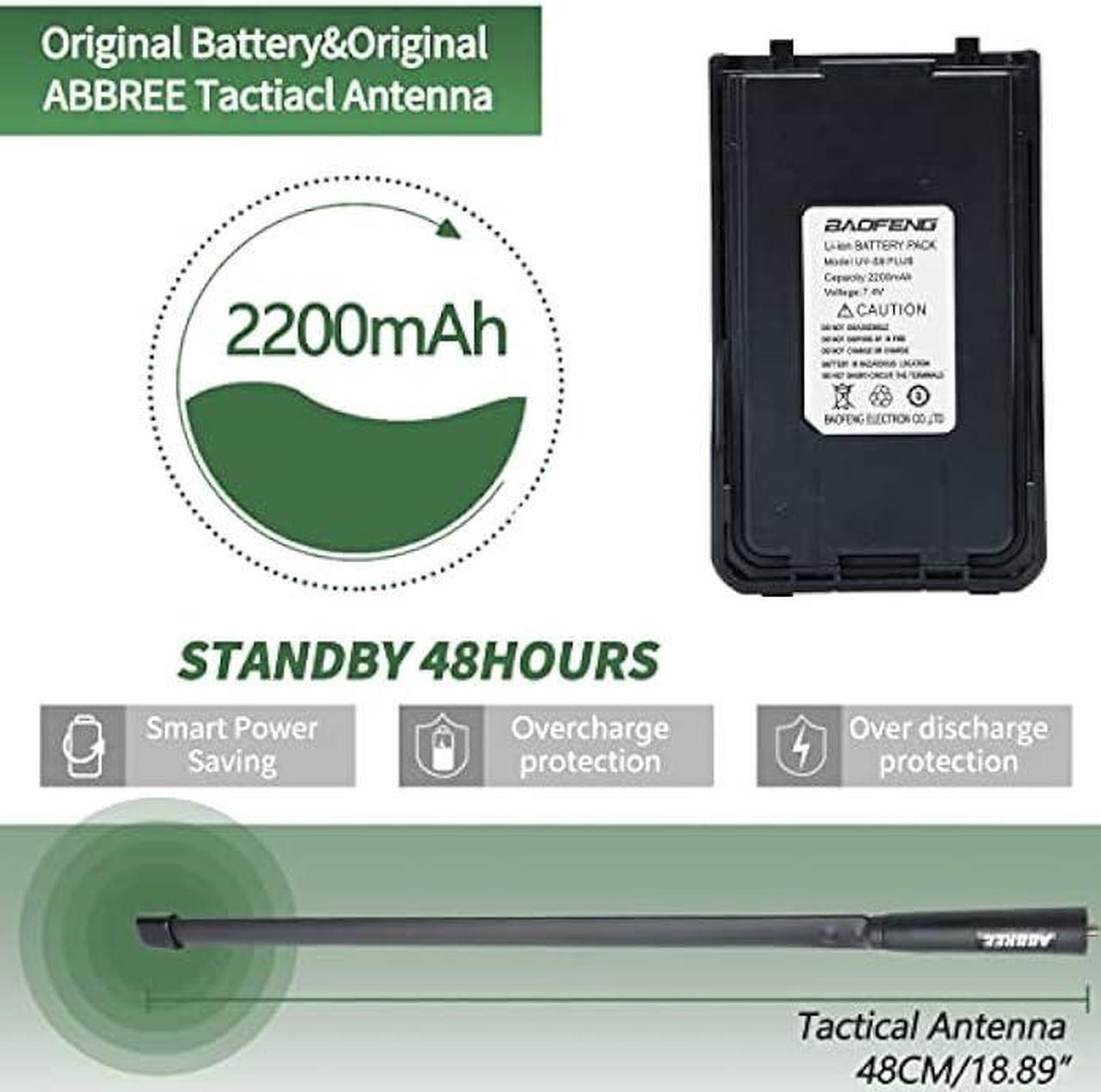 Alt view image 6 of 7 - BaoFeng UV-S9 Plus 8W High Power Tri-Power Portable Two Way Radio with Extra 2200 mAh Battery,USB Charger Cable,Programming Cable,Speaker Mic,18.8inch Tactical Antenna