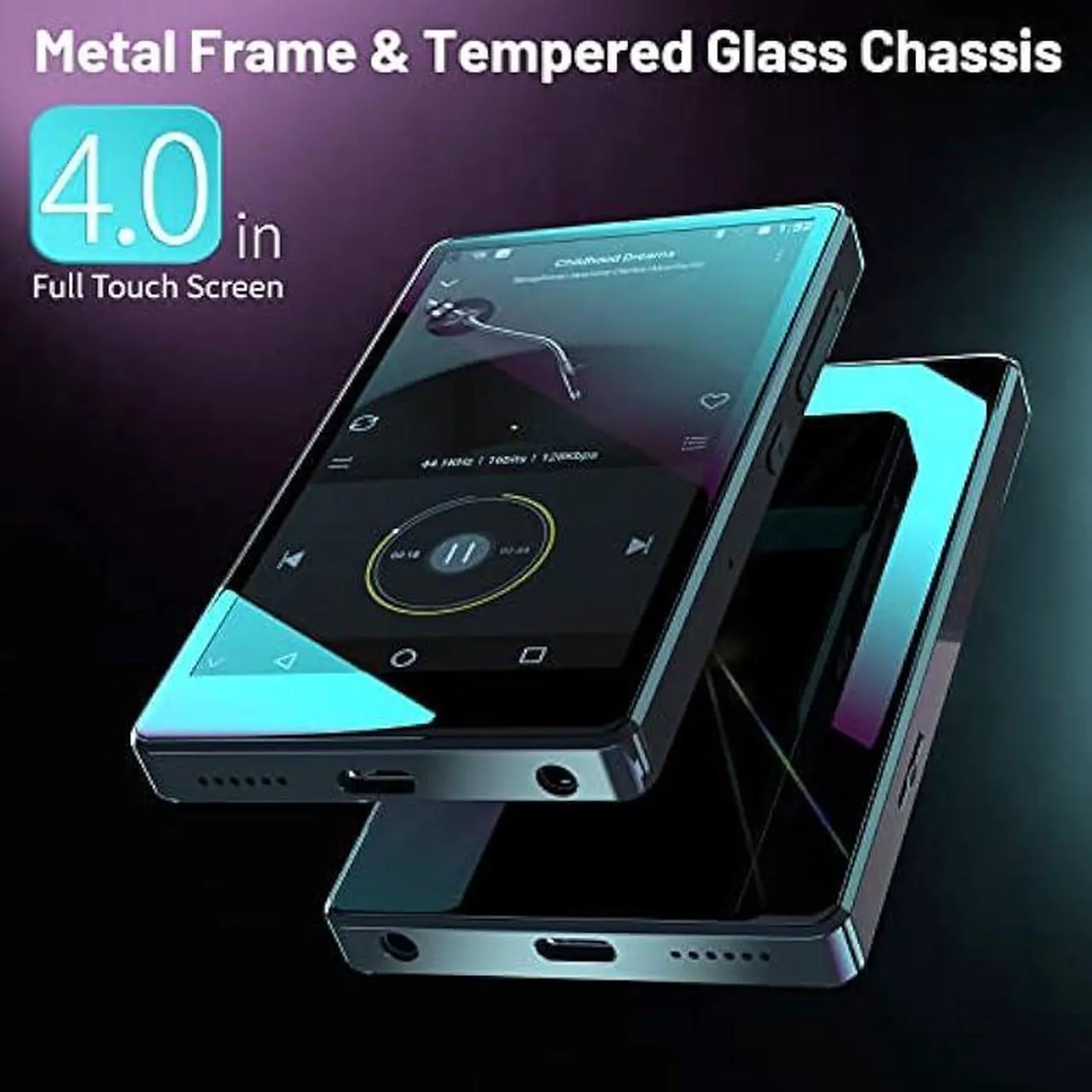 Alt view image 7 of 7 - MP3 Player Bluetooth with Spotify Kids,Spotify,Audible,Browser(Removable), Music,4.0 IPS MP4 Music Player Up to 256GB