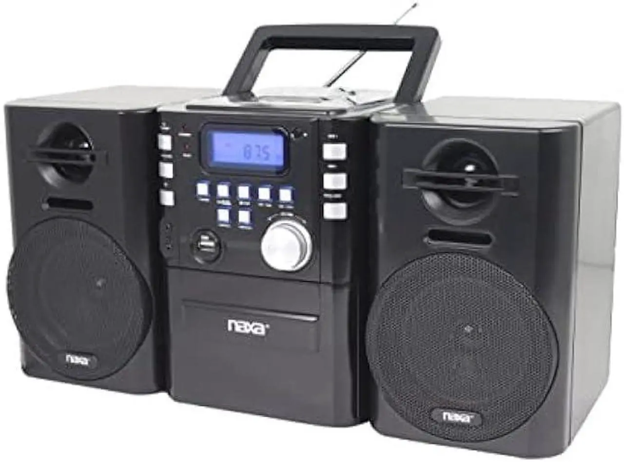 Main image of Naxa Electronics Naxa NPB-431 Portable MP3/CD Player with PLL FM Radio, USB Input, Remote Control, and Detachable Speakers, Black