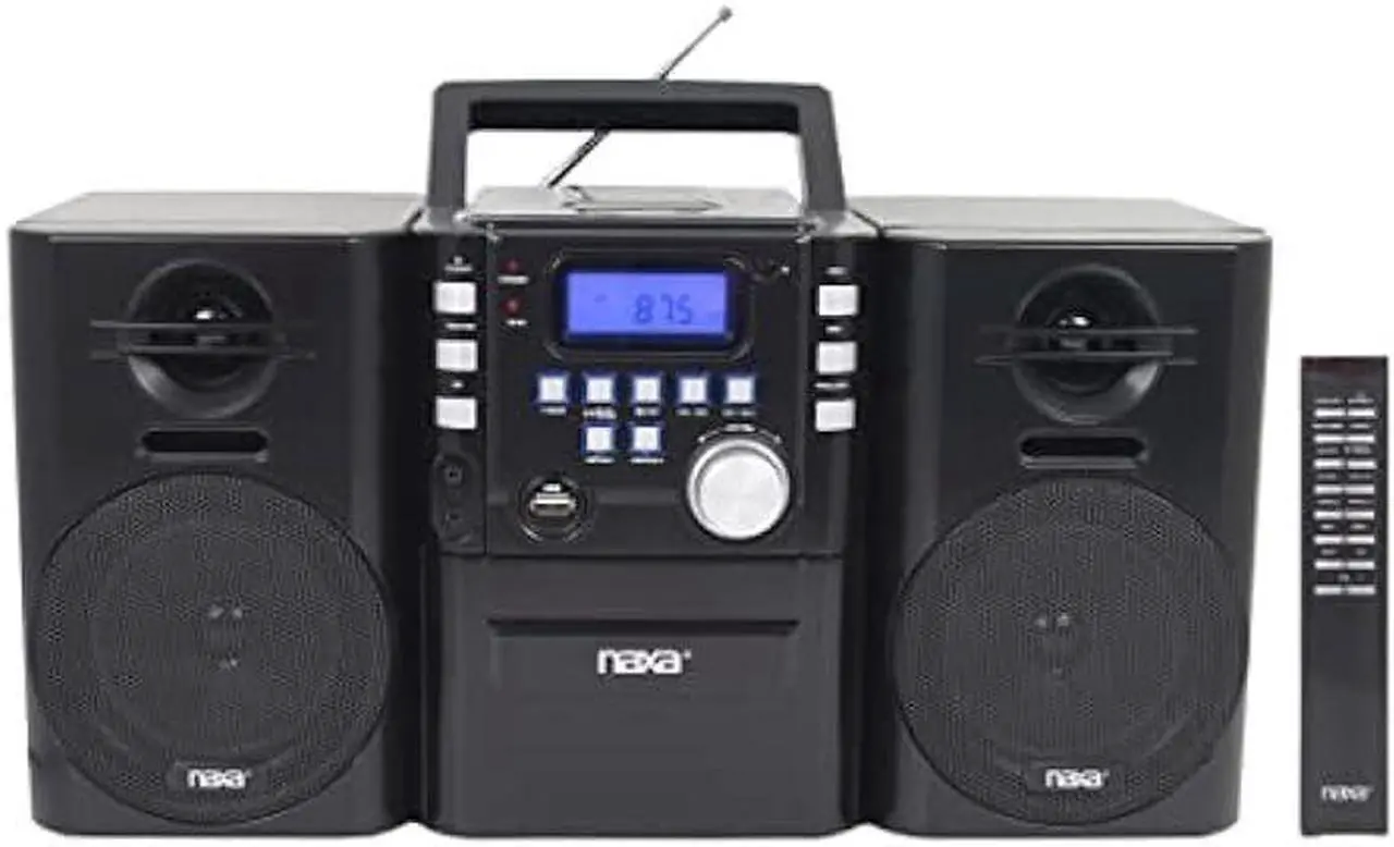Alt view image 2 of 5 - Naxa Electronics Naxa NPB-431 Portable MP3/CD Player with PLL FM Radio, USB Input, Remote Control, and Detachable Speakers, Black