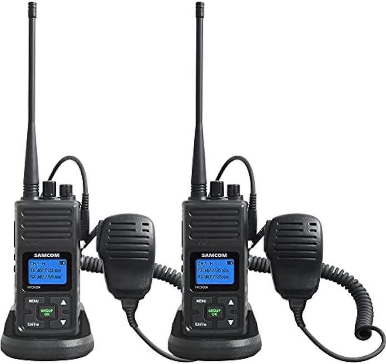 Main image of 5Watt Walkie Talkie for Adults Long Range Two Way Radio Rechargeable with Speaking Mic, SAMCOM 2-Way Radios Heavy Duty Walky Talky with shoulder Mic for Restaurant Hotel (2 Pcs Radio + Speaker Mic)