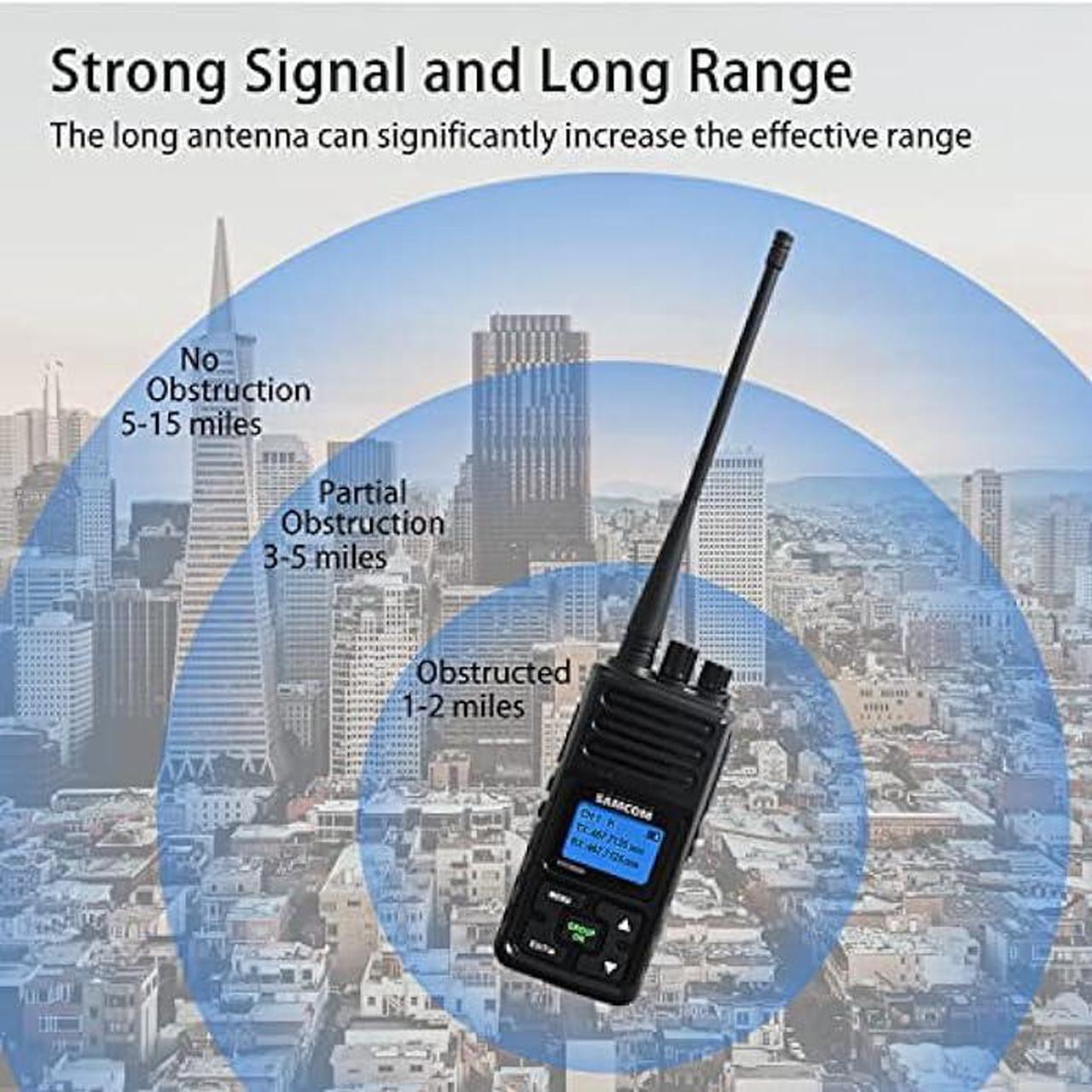 Alt view image 4 of 6 - 5Watt Walkie Talkie for Adults Long Range Two Way Radio Rechargeable with Speaking Mic, SAMCOM 2-Way Radios Heavy Duty Walky Talky with shoulder Mic for Restaurant Hotel (2 Pcs Radio + Speaker Mic)
