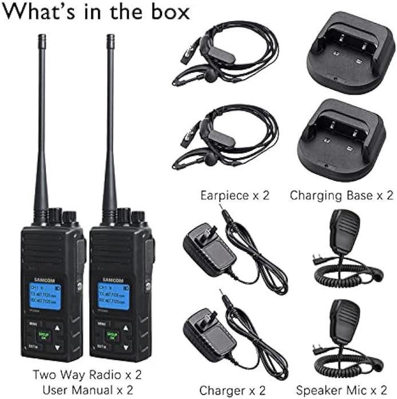 Alt view image 6 of 6 - 5Watt Walkie Talkie for Adults Long Range Two Way Radio Rechargeable with Speaking Mic, SAMCOM 2-Way Radios Heavy Duty Walky Talky with shoulder Mic for Restaurant Hotel (2 Pcs Radio + Speaker Mic)