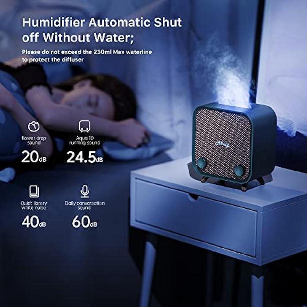 Alt view image 3 of 6 - ALLWAY Essential Oil Diffuser Humidifiers with Bluetooth Speaker, Up to 9 Hours Runtime,230ml Water Tank Capacity,6 Colors Lights Diffusers for Home Large Room Office