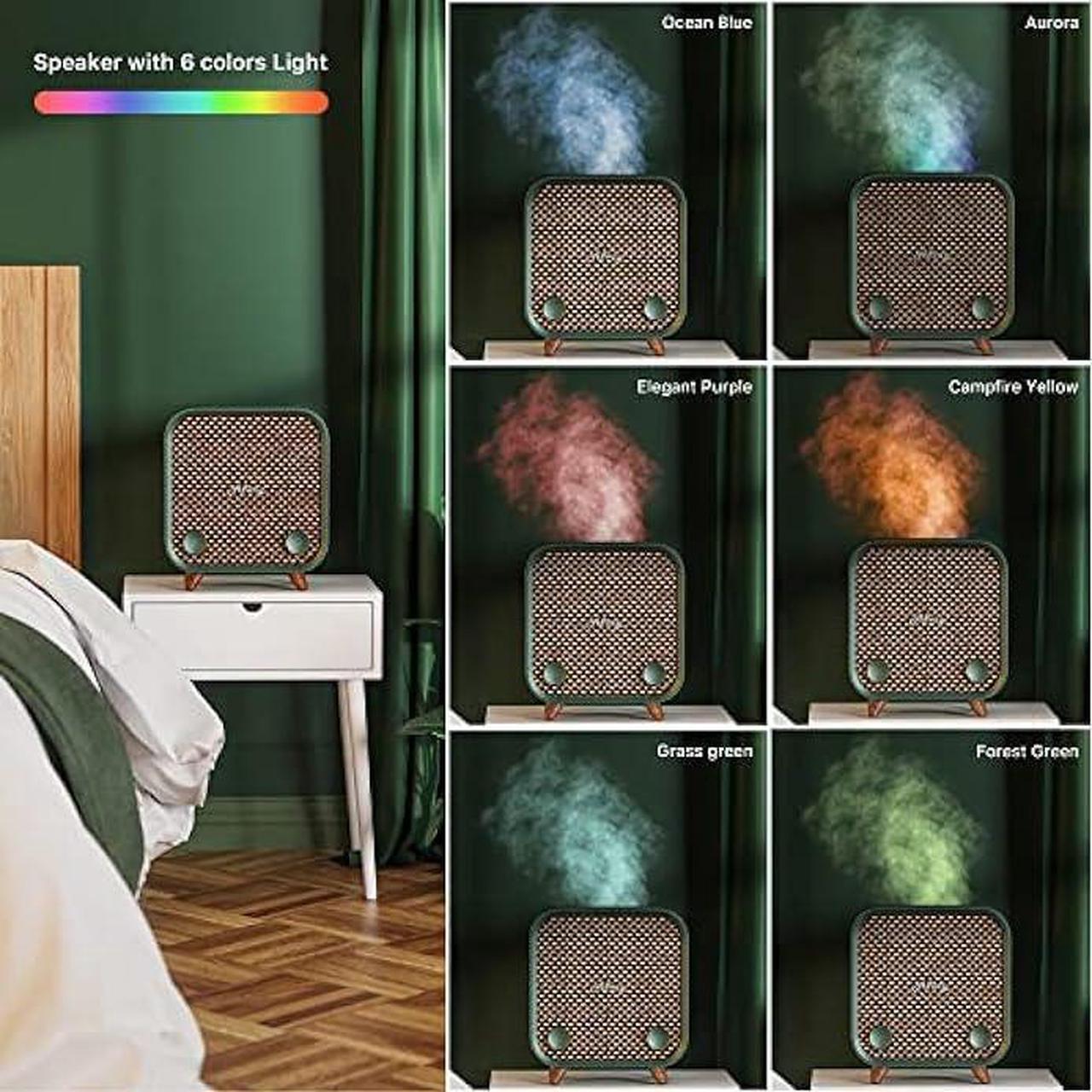 Alt view image 4 of 6 - ALLWAY Essential Oil Diffuser Humidifiers with Bluetooth Speaker, Up to 9 Hours Runtime,230ml Water Tank Capacity,6 Colors Lights Diffusers for Home Large Room Office