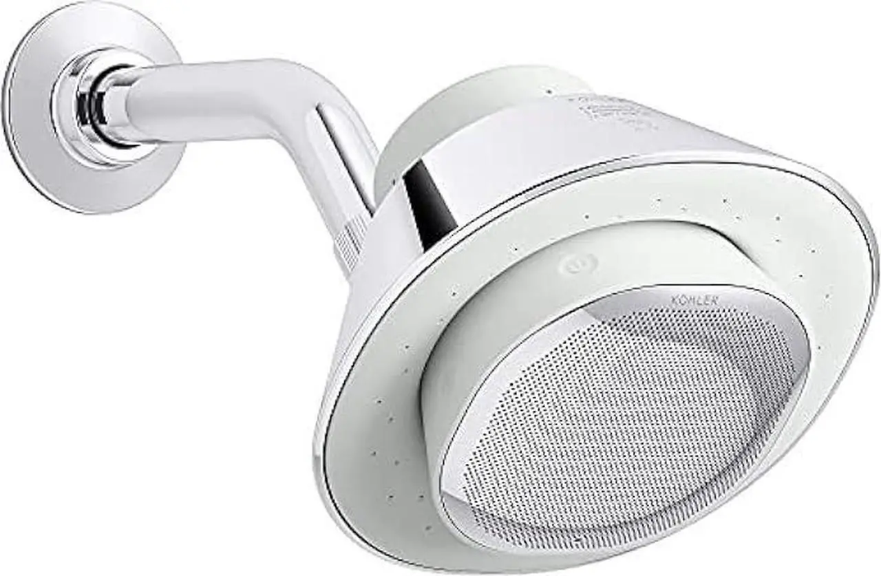 Main image of KOHLER Moxie Alexa Enabled Showerhead, Bluetooth Shower Speaker, Shower Radio, Rechargeable Speaker, Portable Speaker, 1.75 GPM, K-28238-GKA-CP, Polished Chrome