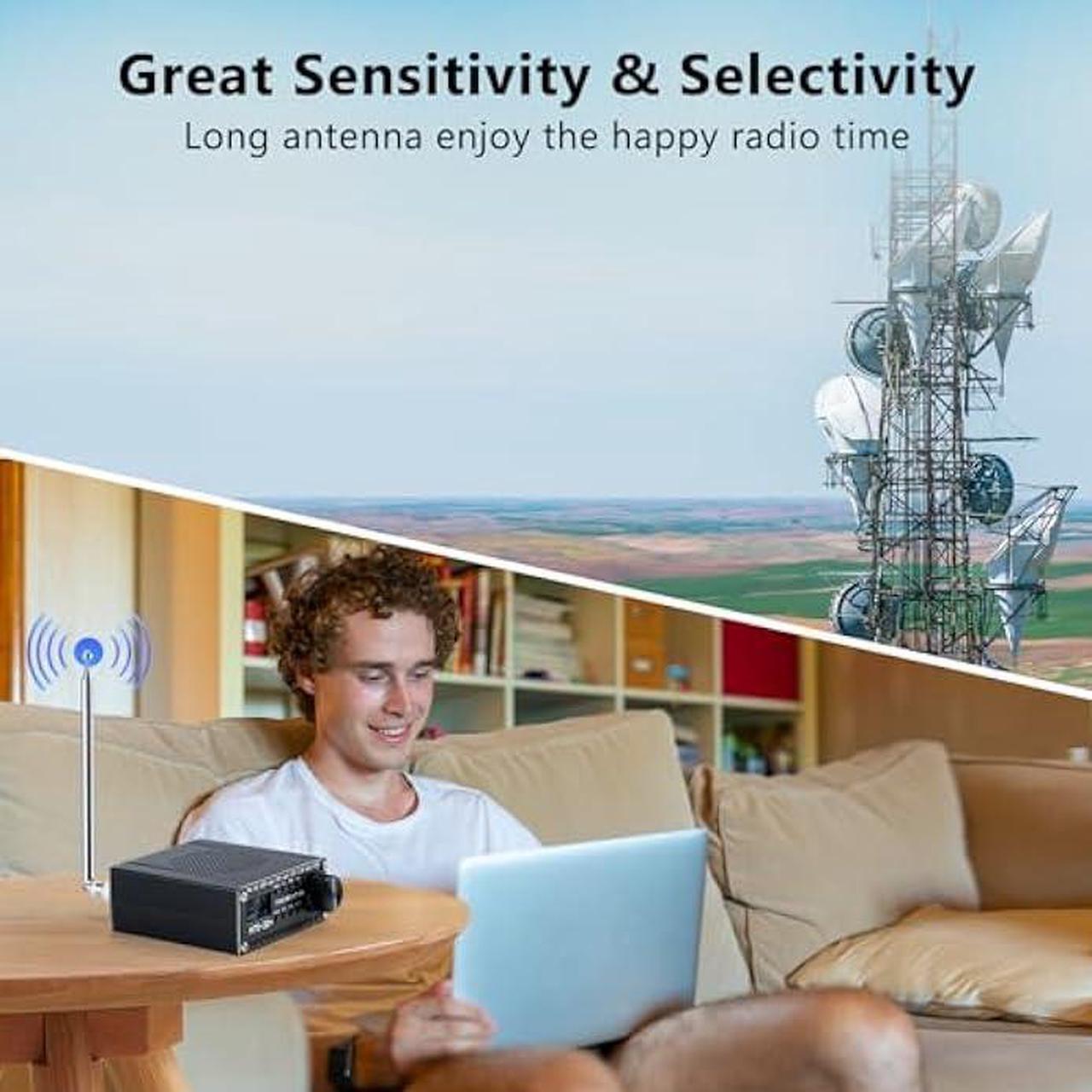Alt view image 3 of 7 - GOOZEEZOO Si4732 ATS-20+ Portable Shortwave Radio Receiver FM AM (MW SW) LW SSB (LSB USB) All World Band Radio with Antenna, Big Speaker & Best Reception