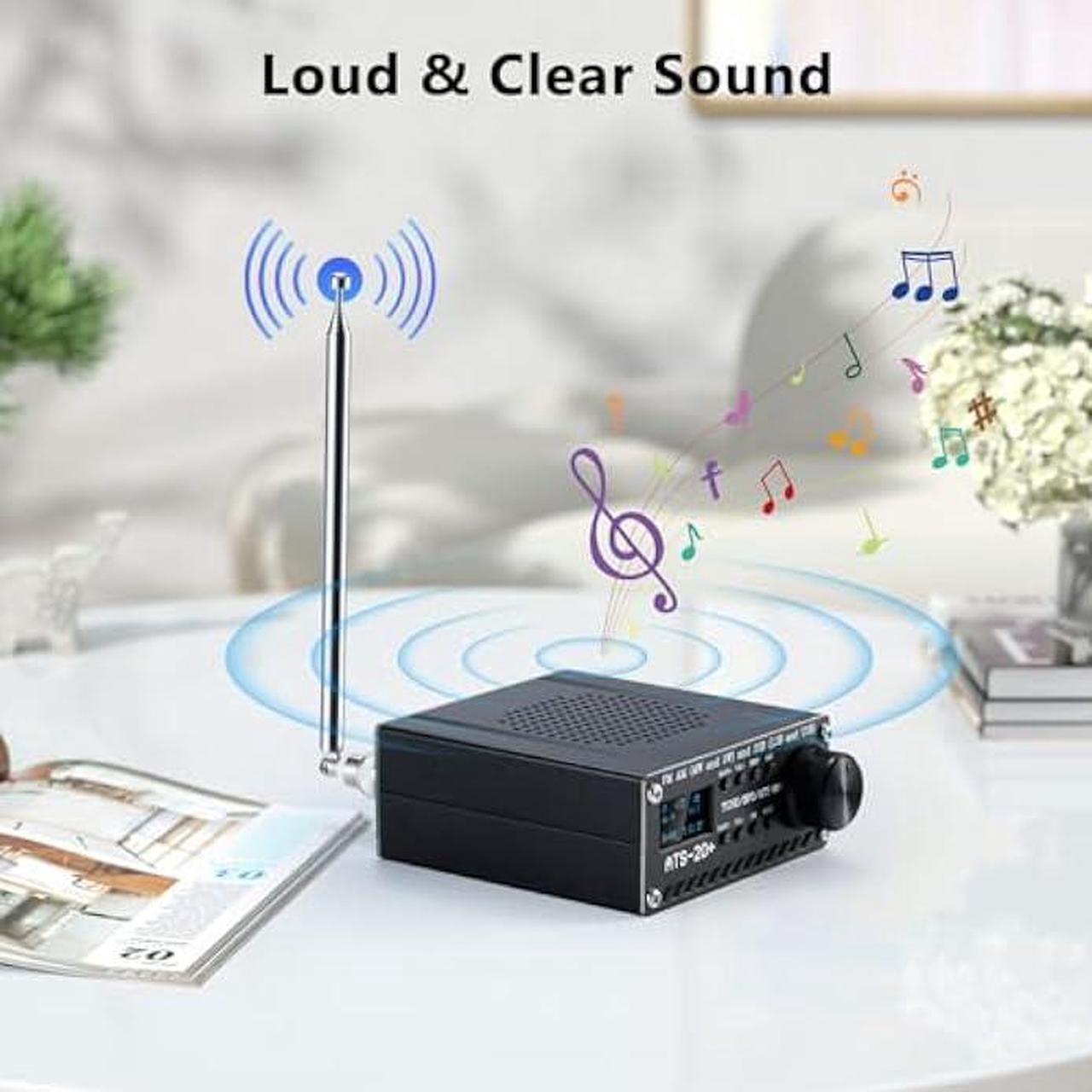 Alt view image 4 of 7 - GOOZEEZOO Si4732 ATS-20+ Portable Shortwave Radio Receiver FM AM (MW SW) LW SSB (LSB USB) All World Band Radio with Antenna, Big Speaker & Best Reception