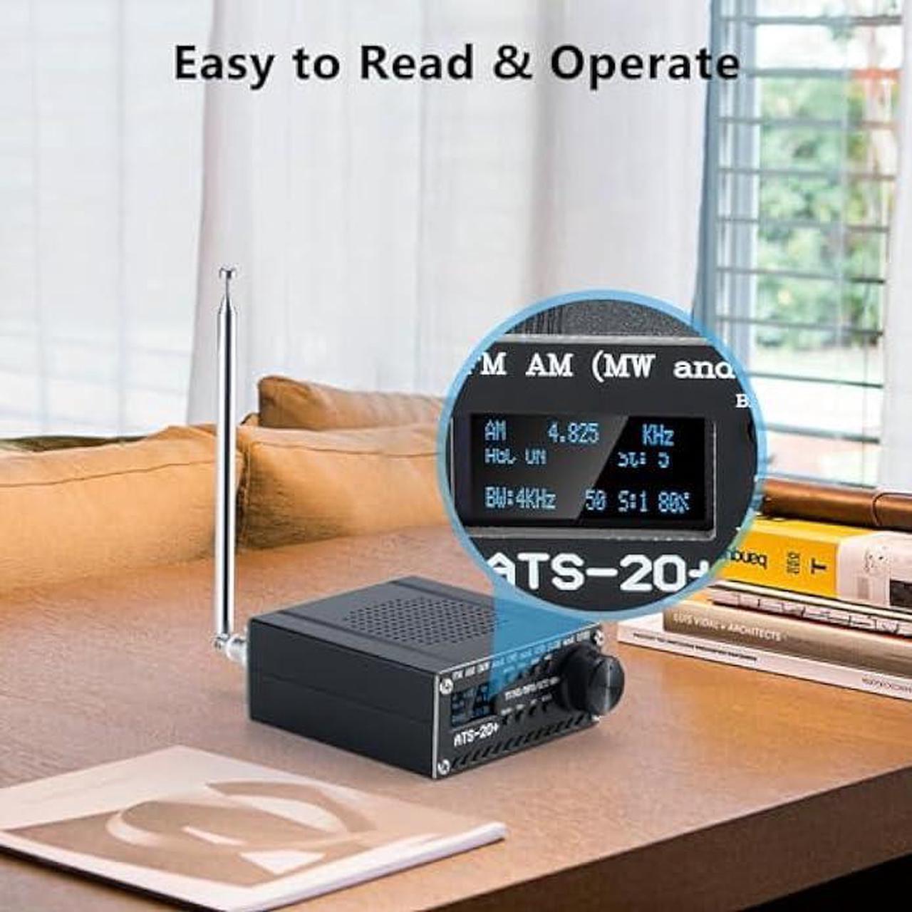 Alt view image 5 of 7 - GOOZEEZOO Si4732 ATS-20+ Portable Shortwave Radio Receiver FM AM (MW SW) LW SSB (LSB USB) All World Band Radio with Antenna, Big Speaker & Best Reception