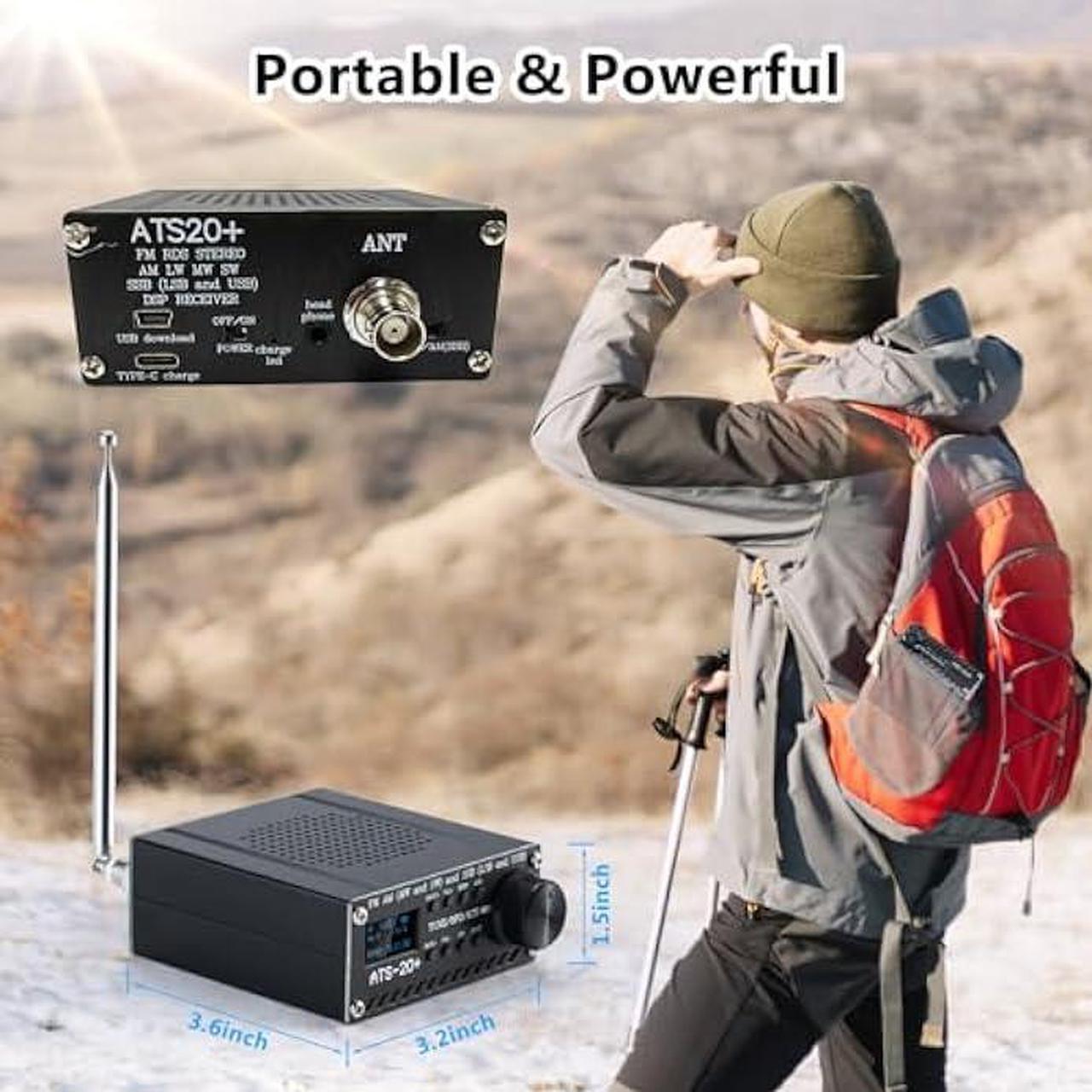 Alt view image 6 of 7 - GOOZEEZOO Si4732 ATS-20+ Portable Shortwave Radio Receiver FM AM (MW SW) LW SSB (LSB USB) All World Band Radio with Antenna, Big Speaker & Best Reception