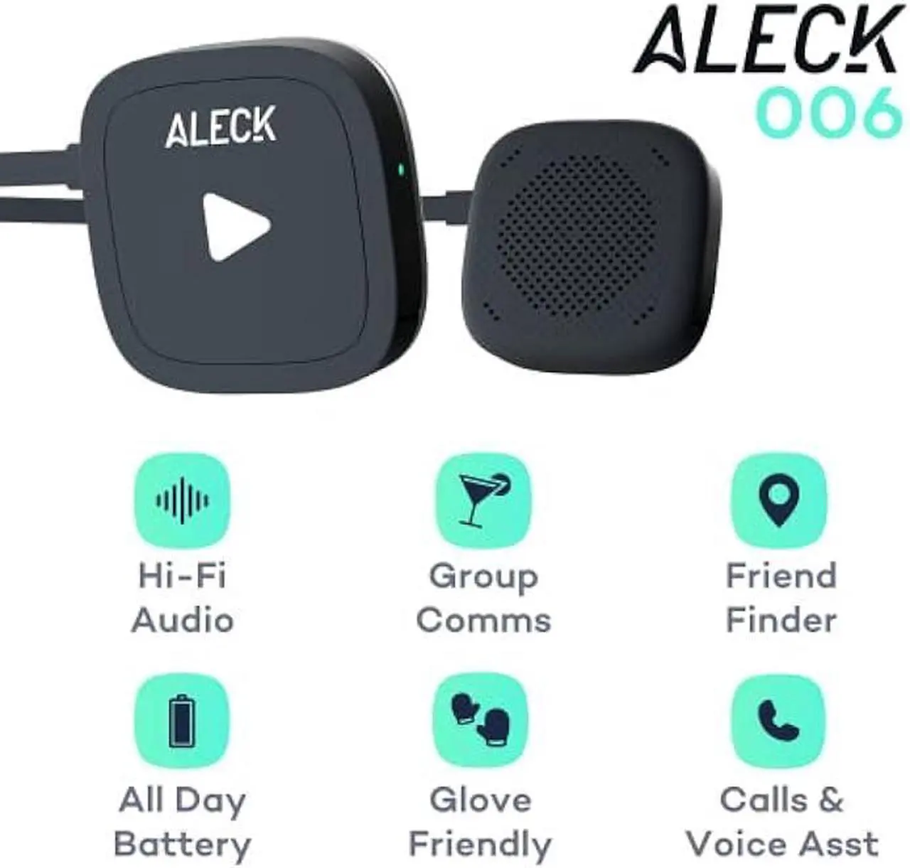 Alt view image 2 of 6 - ALECK 006 - Universal Bluetooth Wireless Hi-Fi Audio and Communication Speakers for Ski and Snowboard Helmets