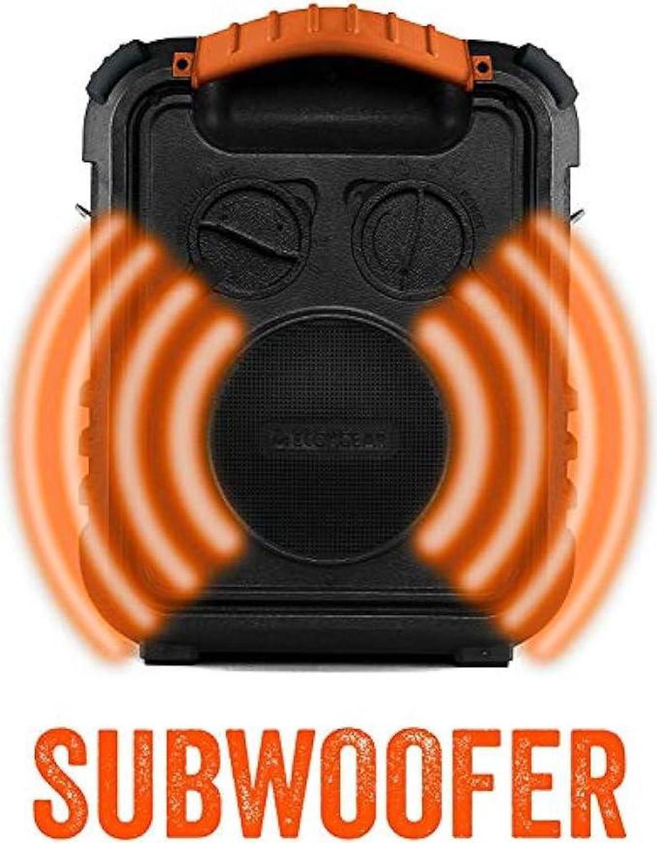 Alt view image 7 of 7 - ECOXGEAR EcoXplorer GDI-EXPLR110 Rugged Waterproof Floating Portable Bluetooth AM/FM Wireless 50 Watt Speaker with Carry Strap (Gray)