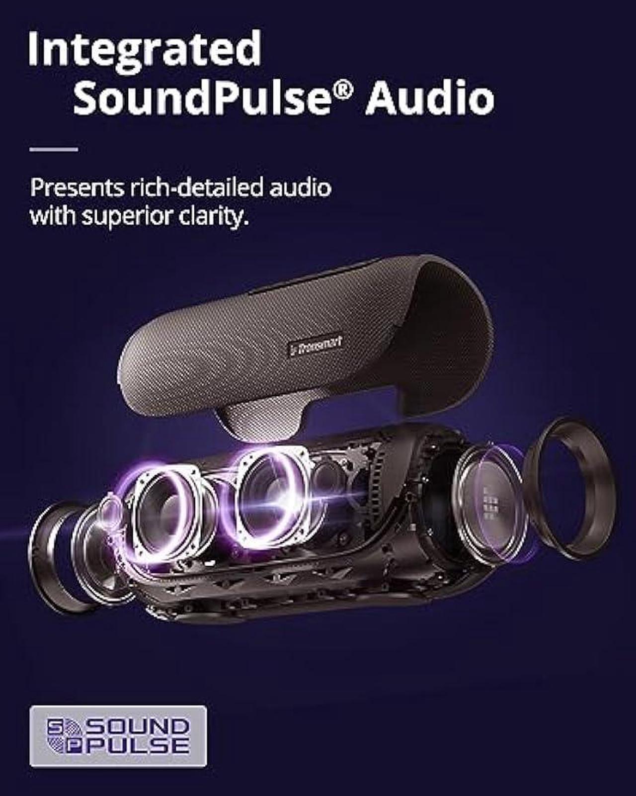 Alt view image 2 of 5 - Tronsmart Bang(Upgraded) 60W Bluetooth Speakers with Subwoofer, IPX6 Waterproof Loud Bluetooth Speaker with 7 LED Color Light, 24H Playtime Bluetooth Portable Speaker with Handle for Outdoor, Party