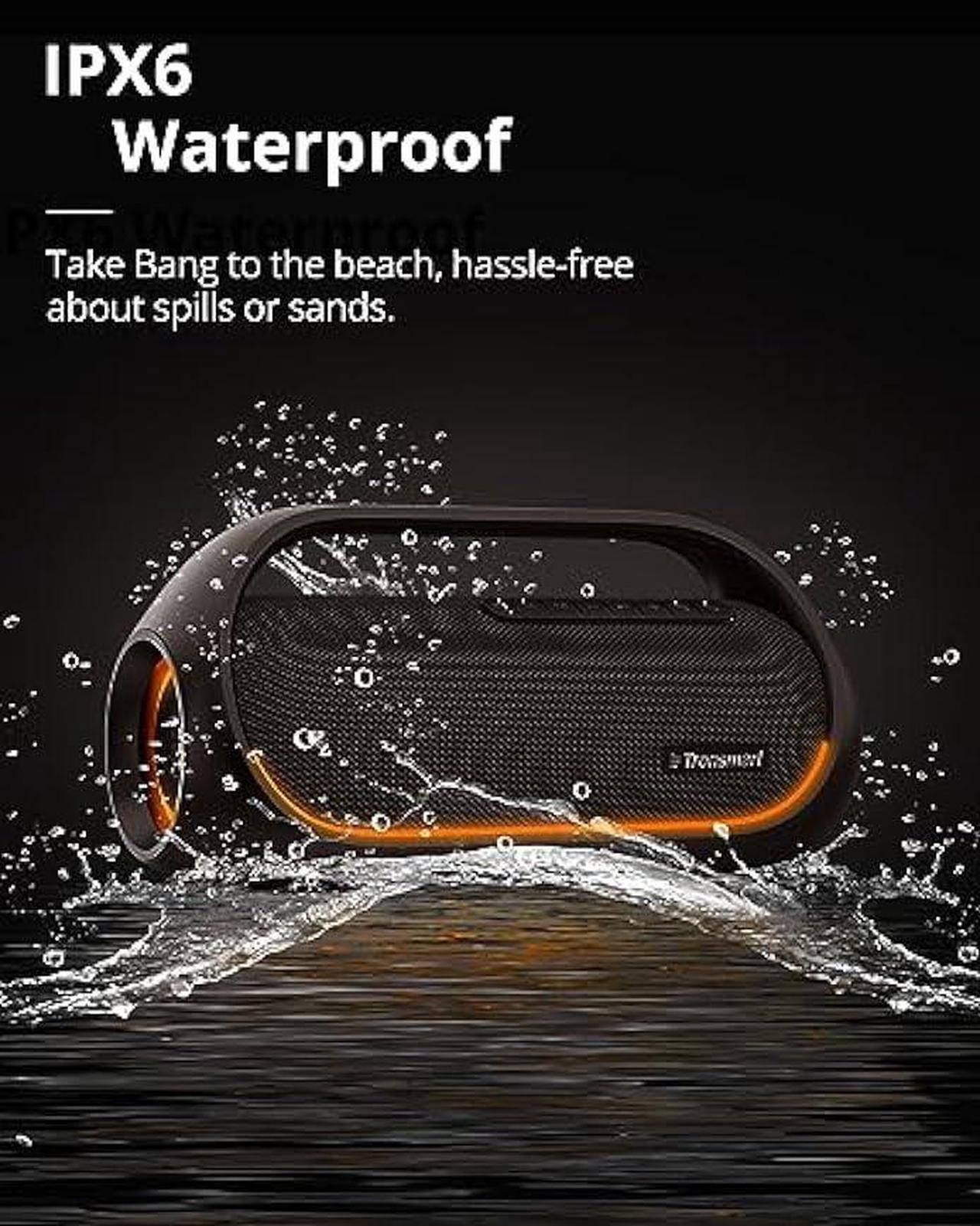 Alt view image 3 of 5 - Tronsmart Bang(Upgraded) 60W Bluetooth Speakers with Subwoofer, IPX6 Waterproof Loud Bluetooth Speaker with 7 LED Color Light, 24H Playtime Bluetooth Portable Speaker with Handle for Outdoor, Party