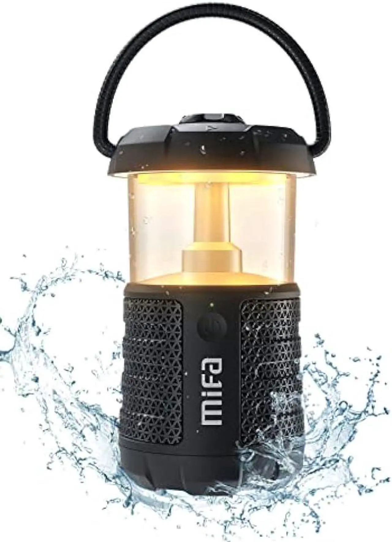Main image of MIFA Camping Portable Bluetooth Speakers with Led Lantern, TWS, Micro SD Card Slot for Outdoor Life, 20W, Black